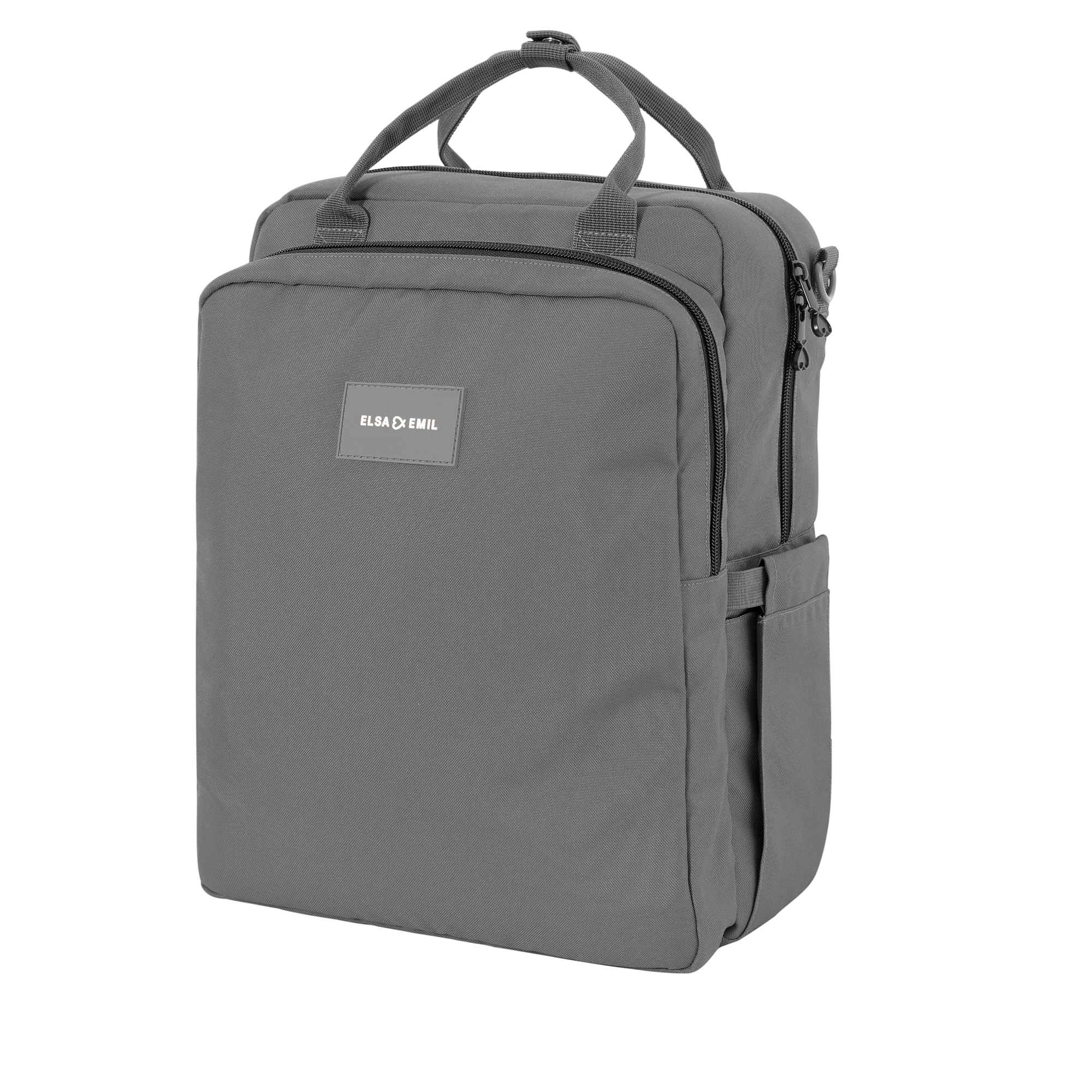 Set ELSA & EMIL Kinderwagen Elefantengrau mit Henkel-Rucksack - Jamouz