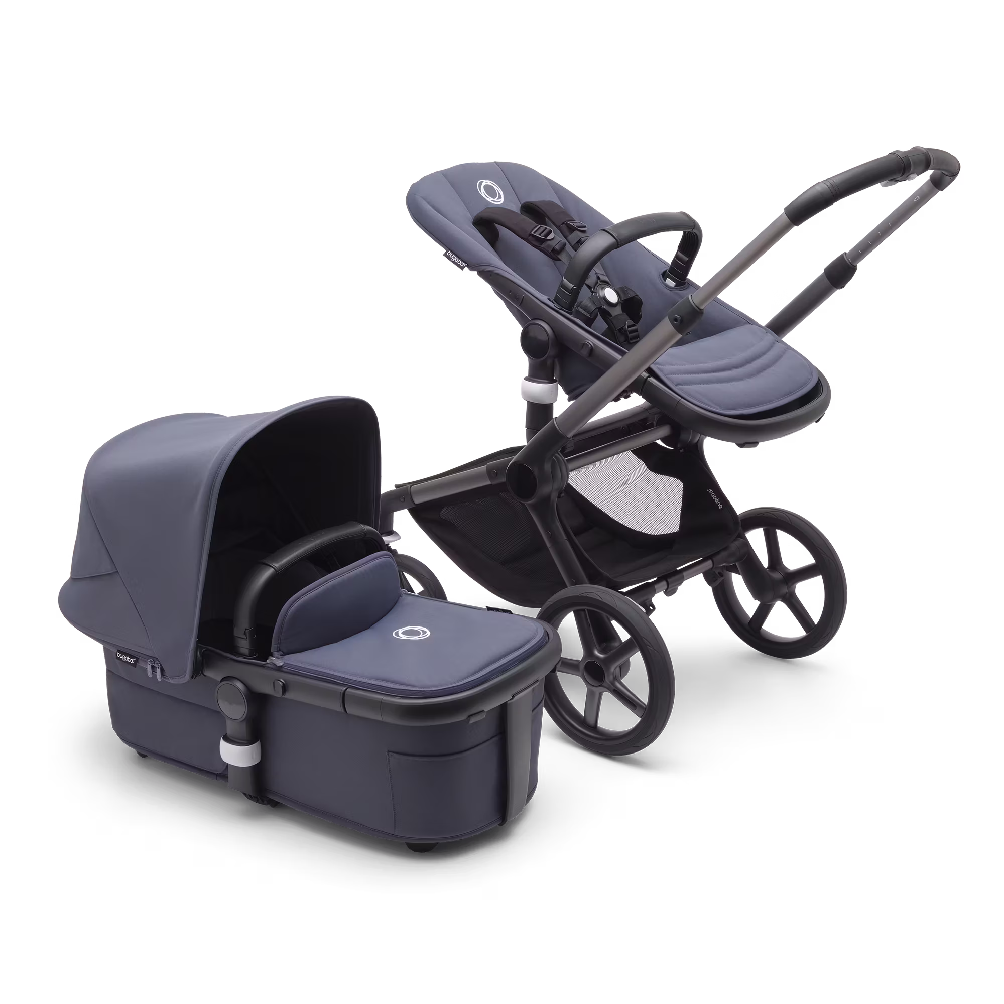Fox 5 2-in-1 Komfort-Kinderwagen Schwarz/Forest Green - Jamouz