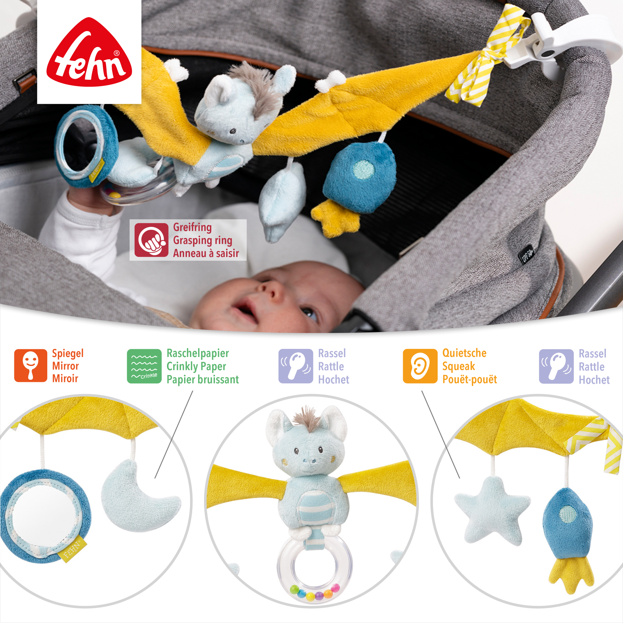Kinderwagenkette Fledermaus - Jamouz