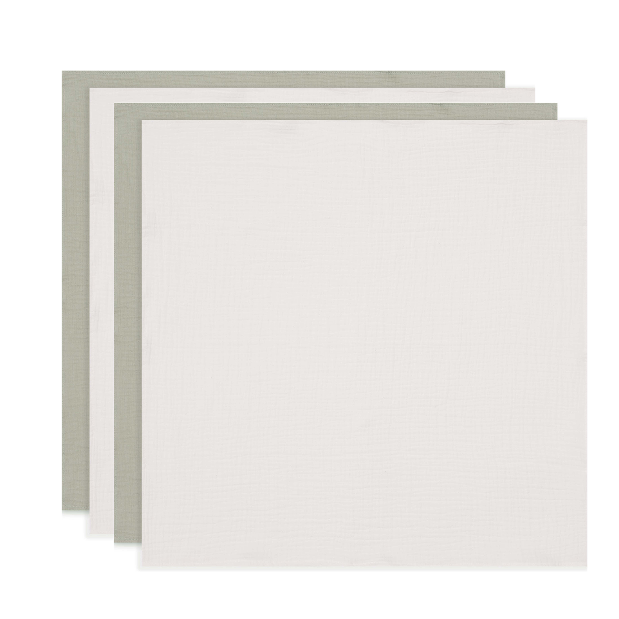 Mulltücher Olive Green/Ivory 70 x 70 cm - Jamouz