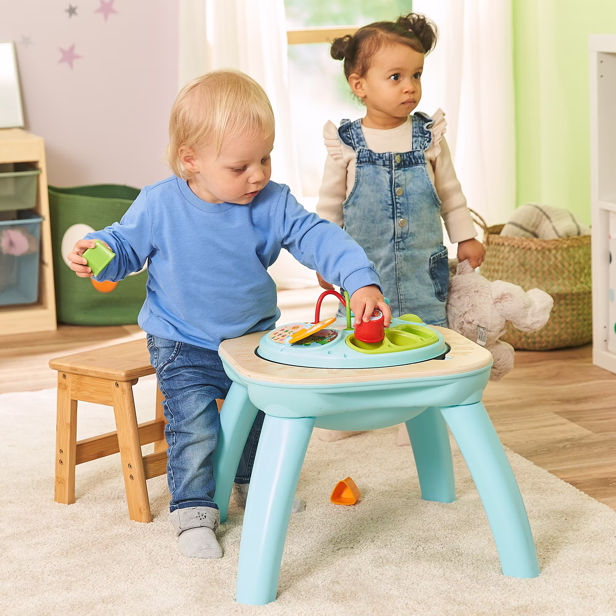 2-in-1 Interaktiver Spieltisch mit Holzplatte - Jamouz