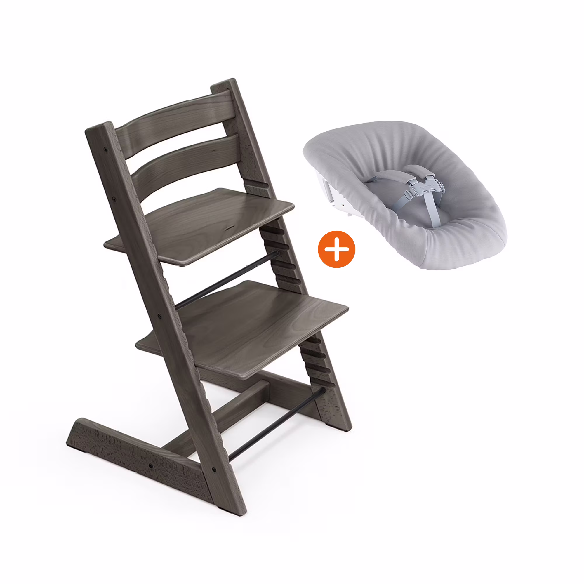 Set Tripp Trapp® Hazy Grey mit Newborn Set - Jamouz