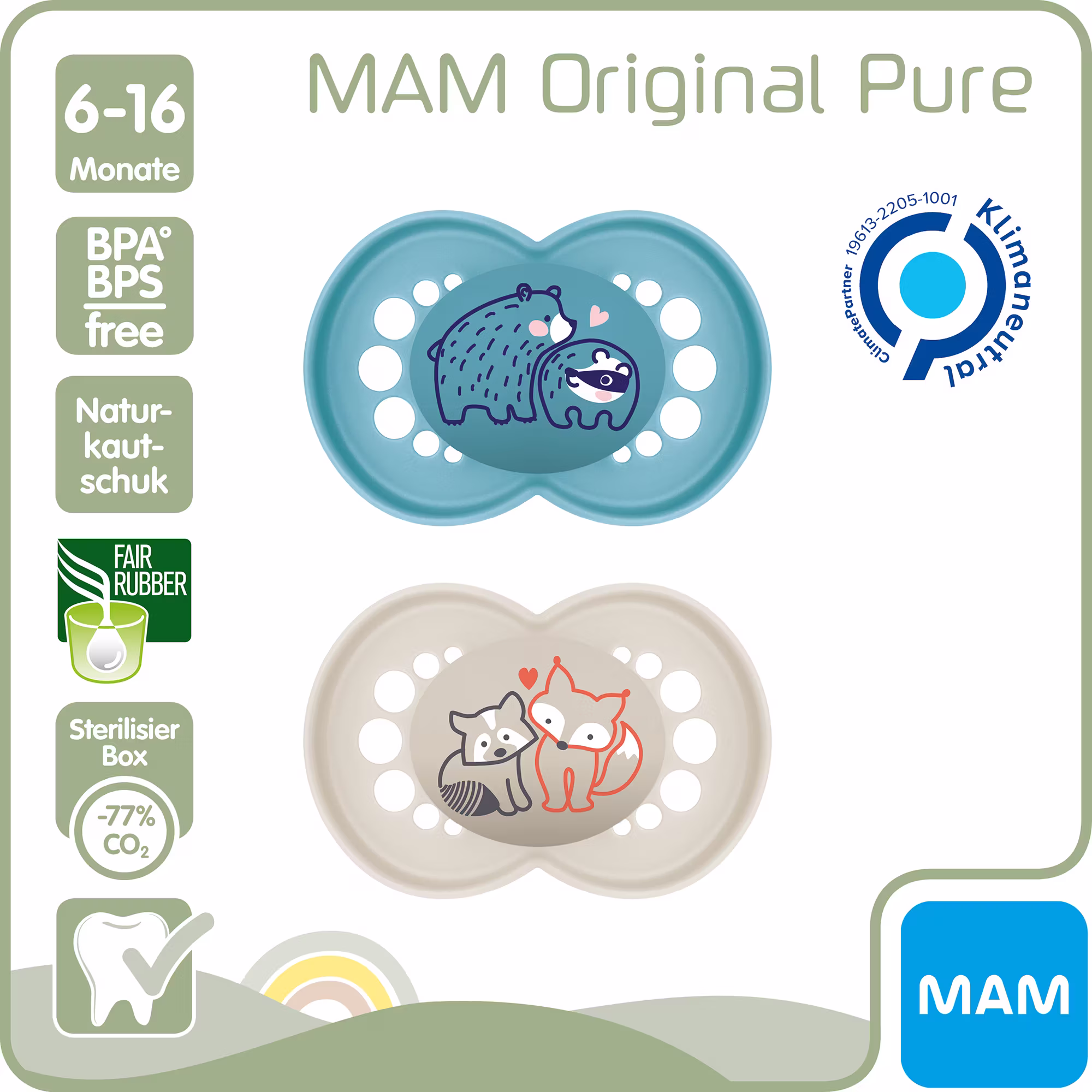 Original matt Latex 6 - 16 Monate 2 Stück Wolf/Hase - Jamouz