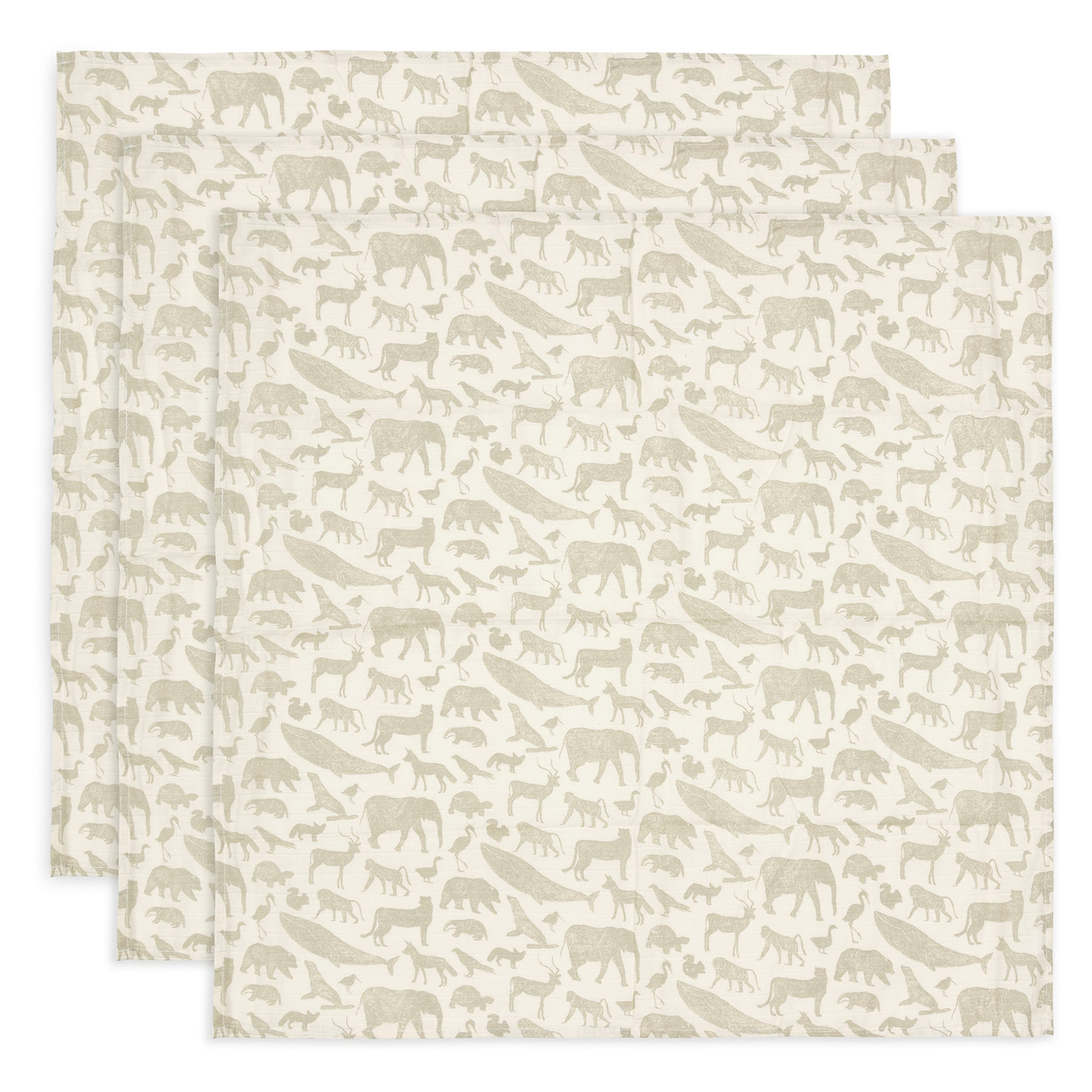 3er-Set Mulltücher Hagebutten 70x70cm - Jamouz