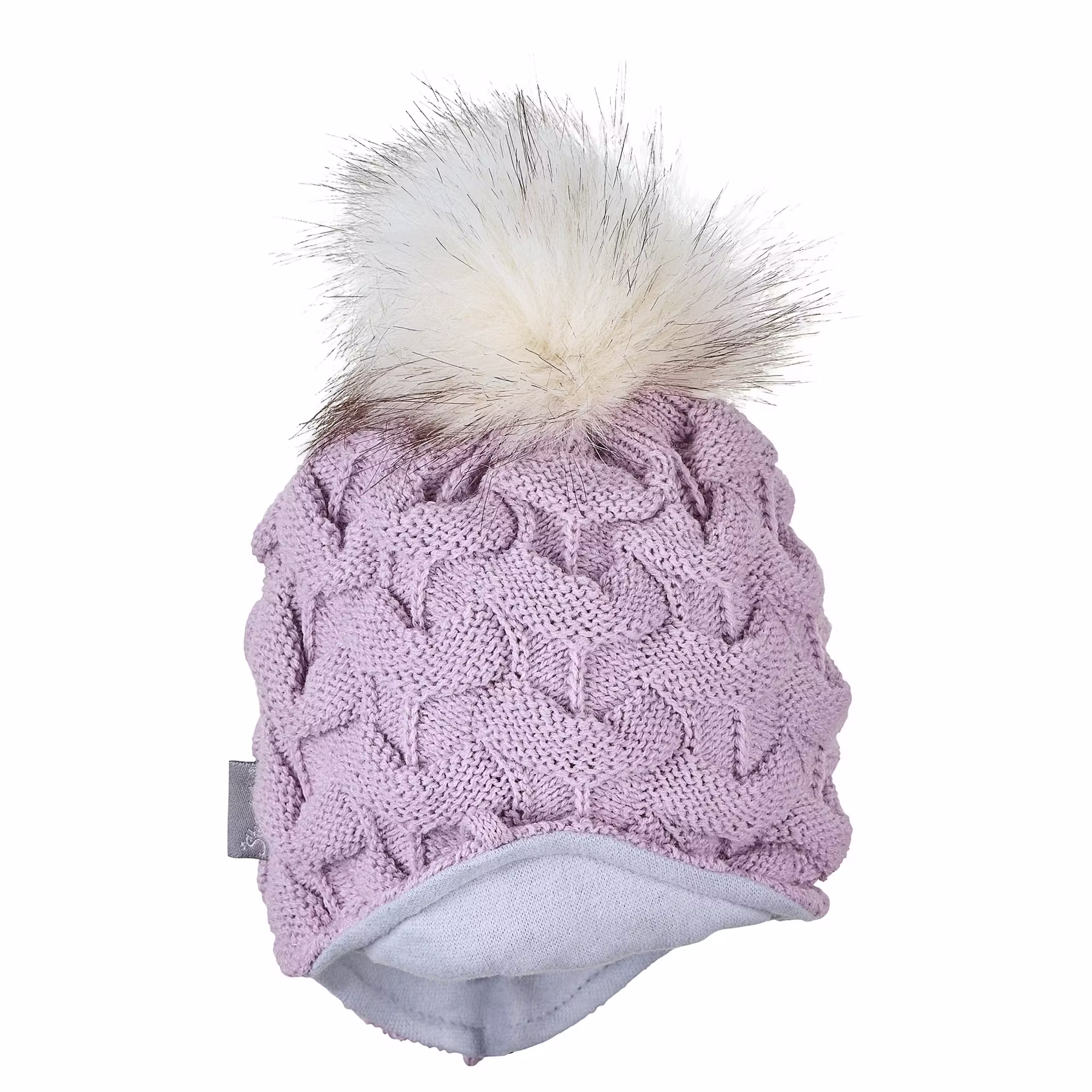 Strickmütze mit Kunstpelz-Pompon - Jamouz