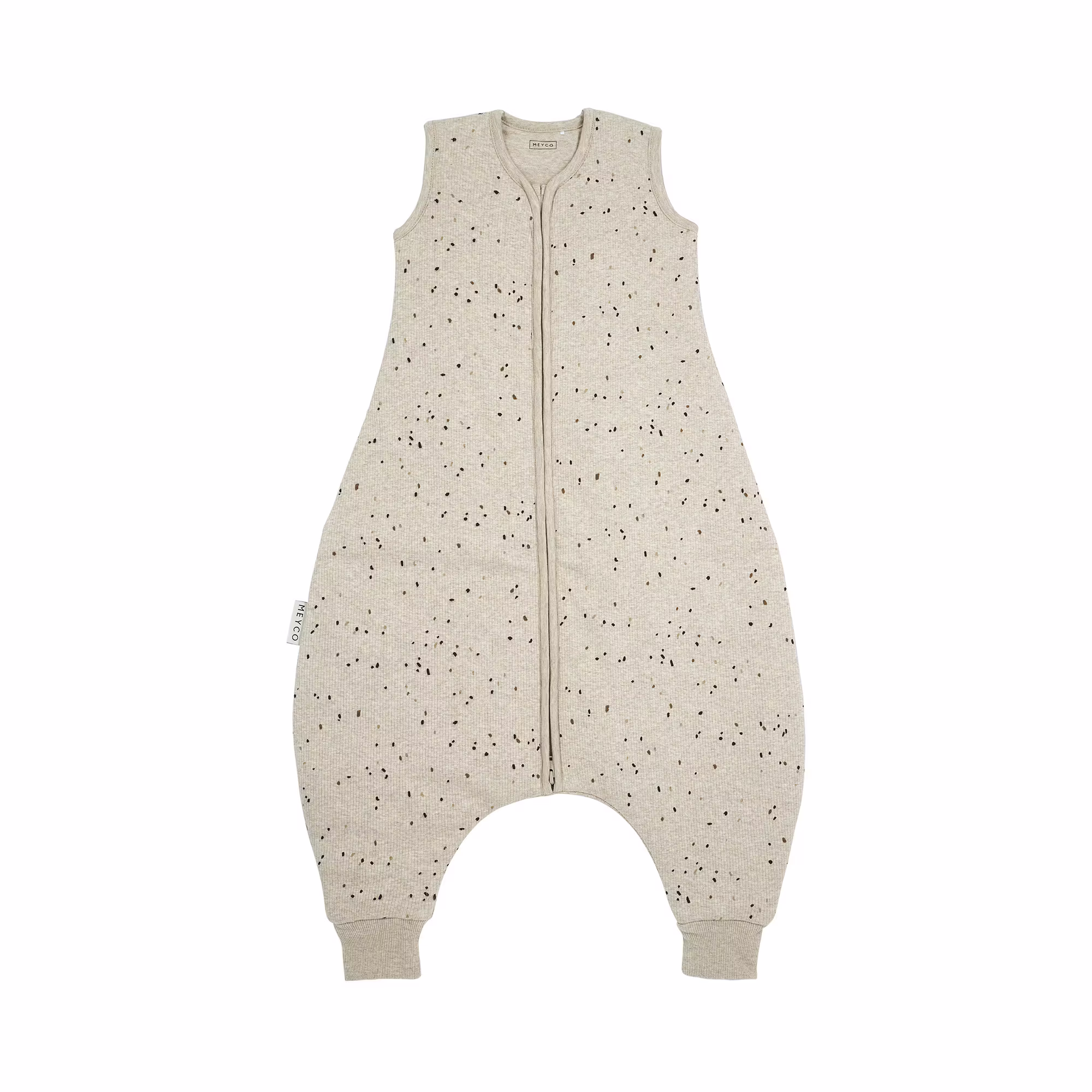 Schlafoverall Jumper Rib Mini Spot Sand Melange 92cm - Jamouz