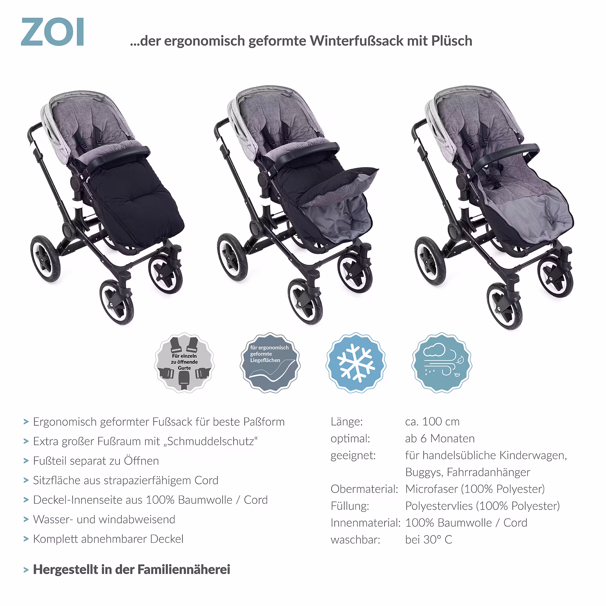 Winterfußsack Zoi Stone - Jamouz