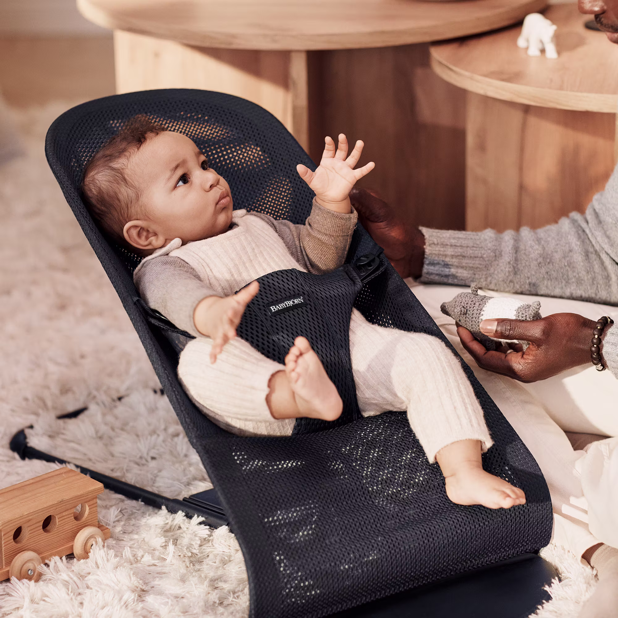 Babywippe Bliss Mesh Grey - Jamouz