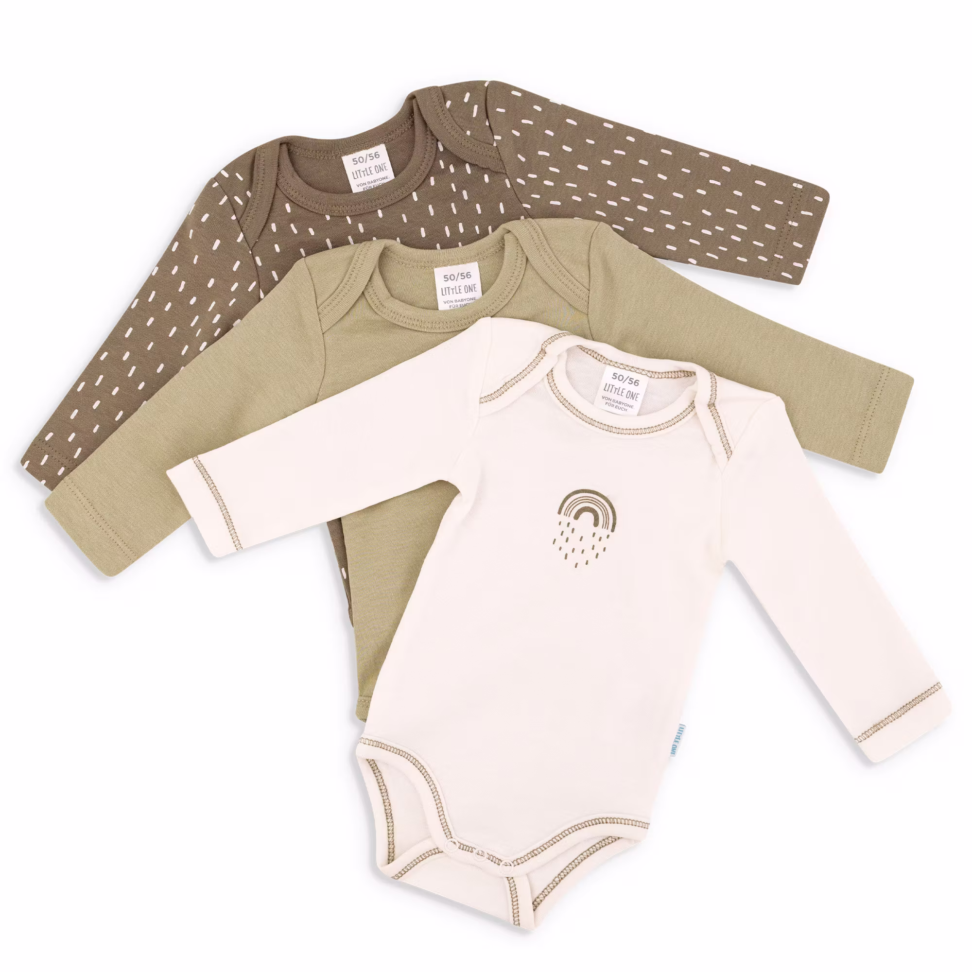 3er-Pack Langarmbodys Regenbogen - Jamouz