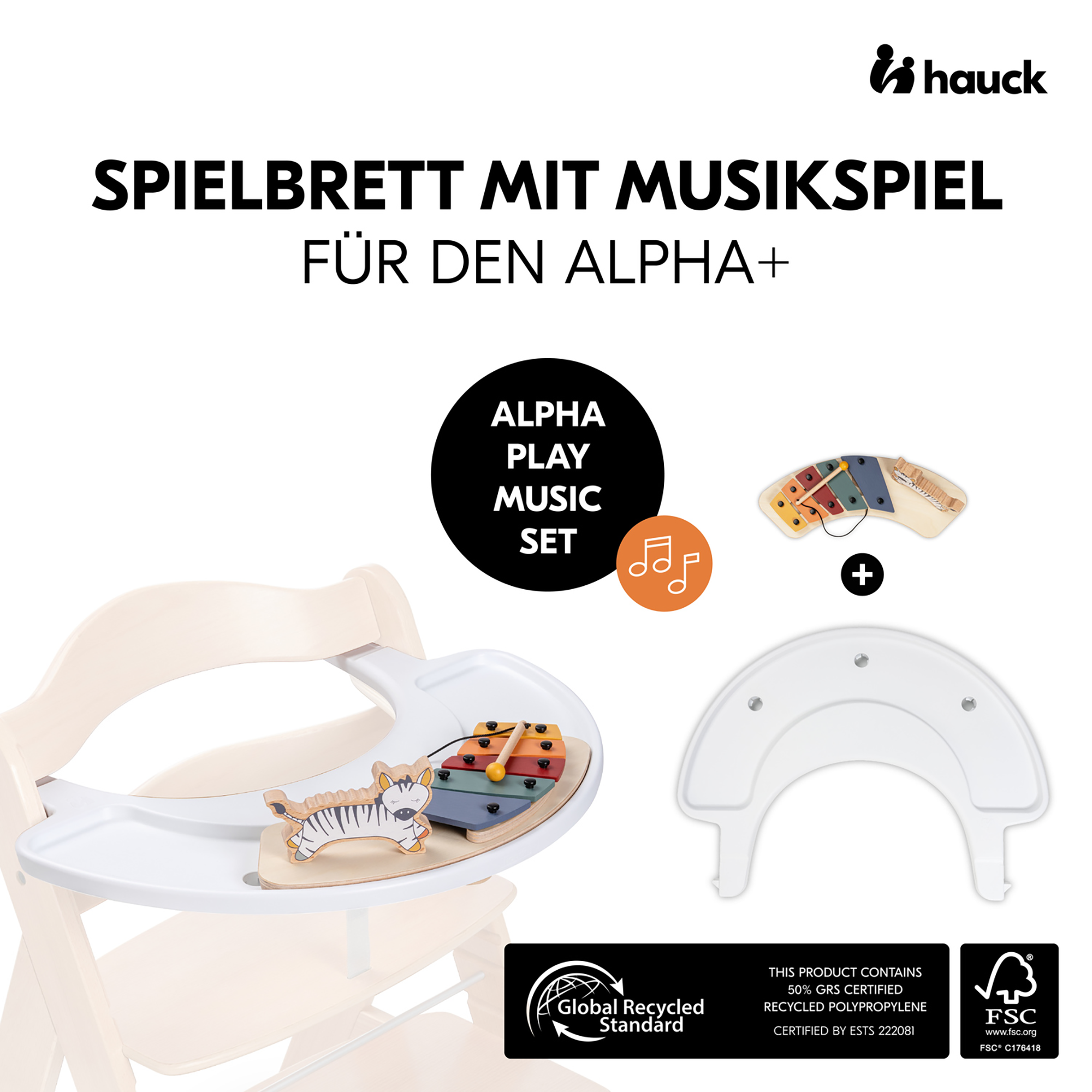 Alpha Play Music Set Zebra inkl. Play Tray White - Jamouz
