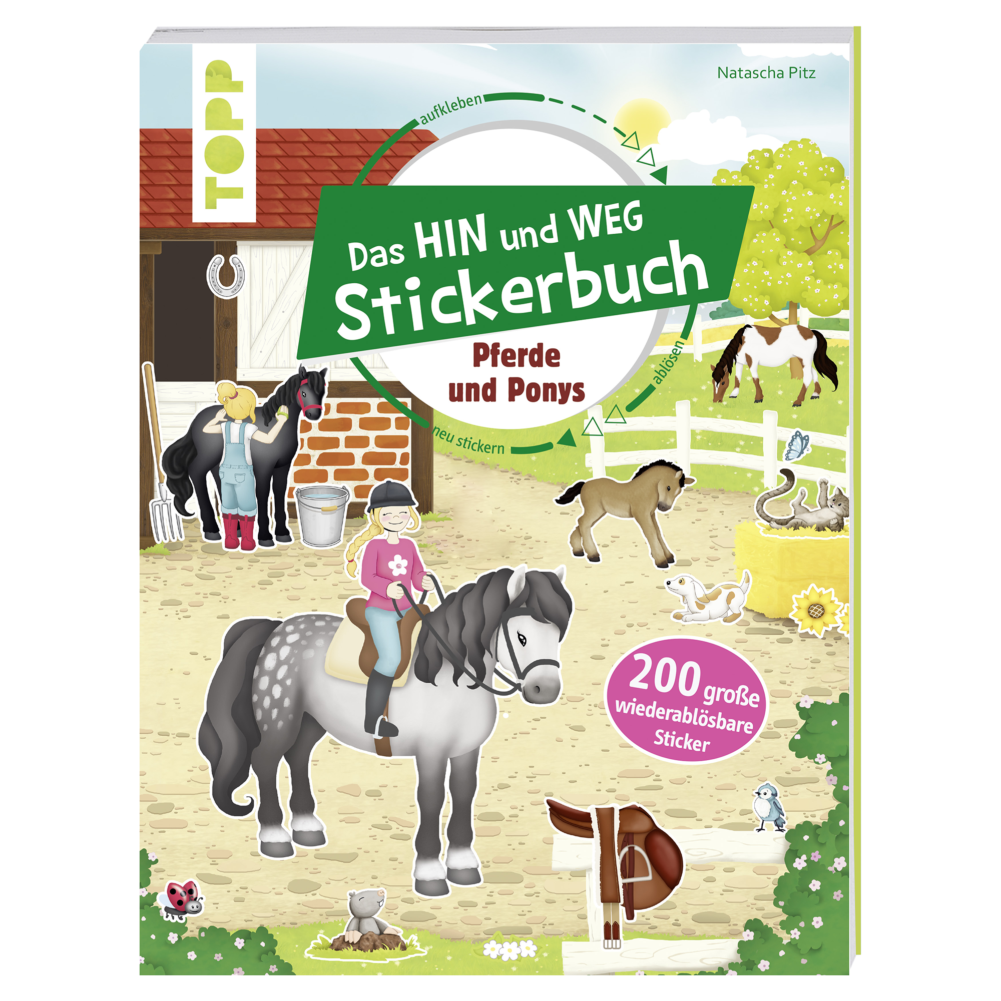 Das Hin und weg Stickerbuch - Pferde und Ponys - Jamouz