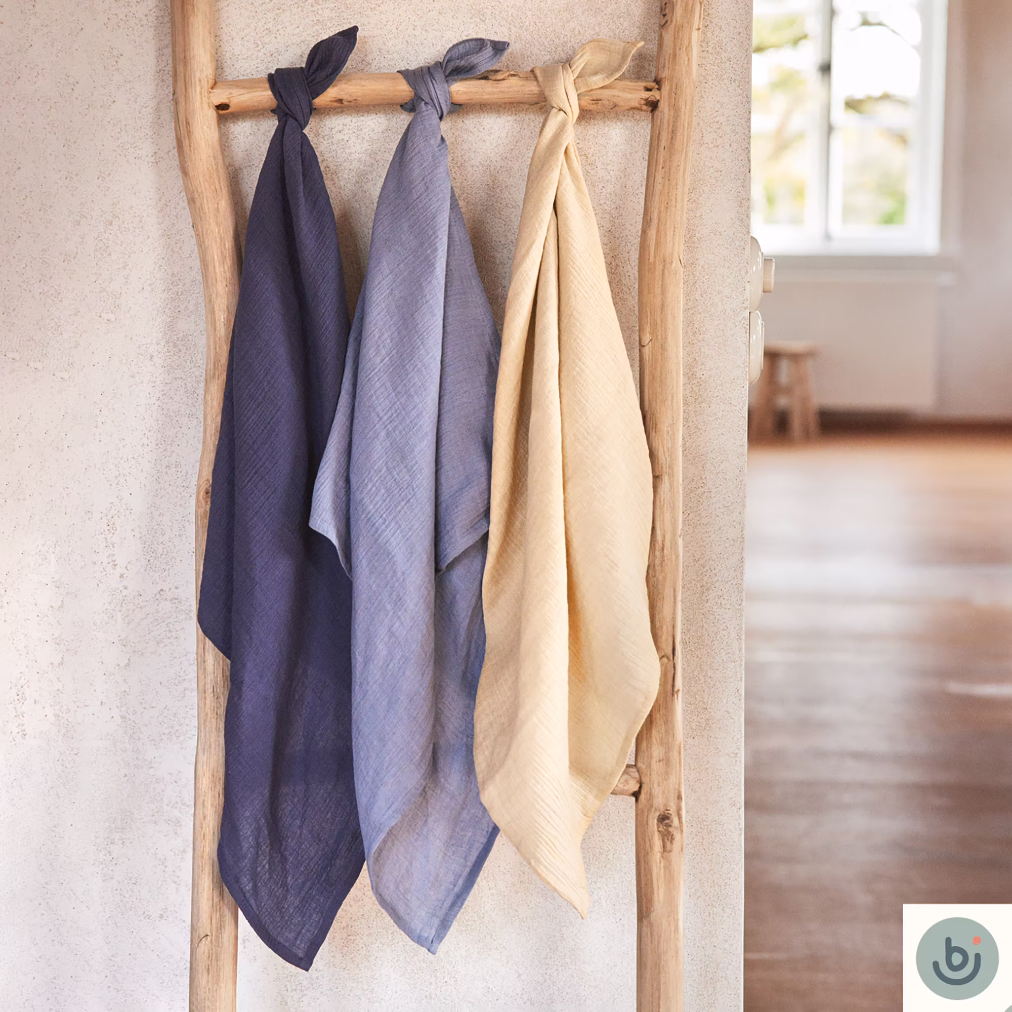 3er Pack Mulltuch Blau - Jamouz