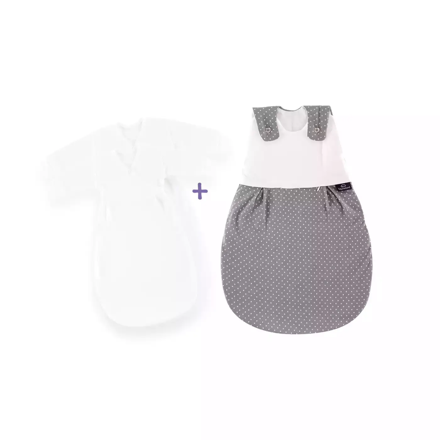 Schlafsack-Set LIEBMICH Pünktchen grau 50/56 - Jamouz