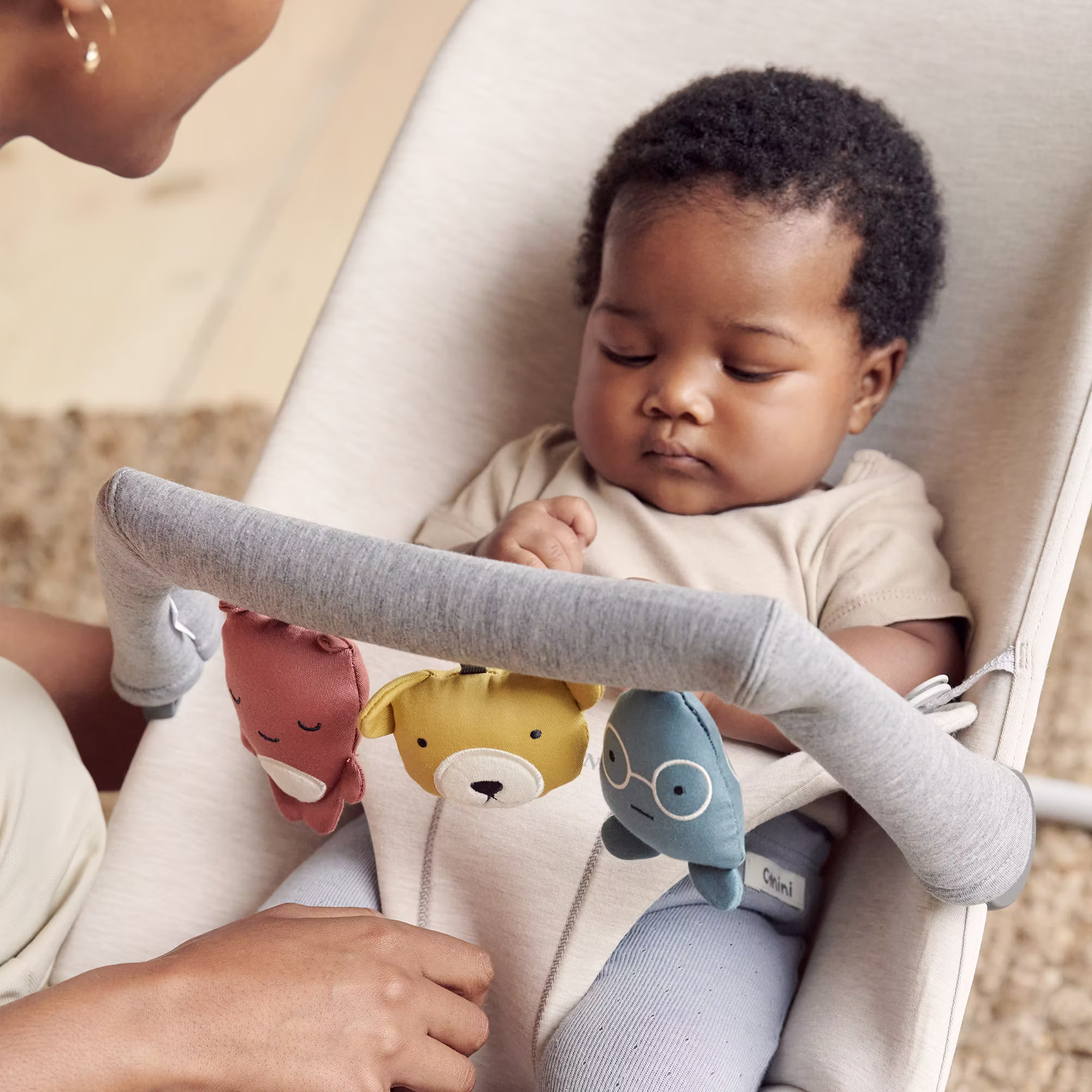 Babywippe Bliss 3D Jersey Light Beige - Jamouz