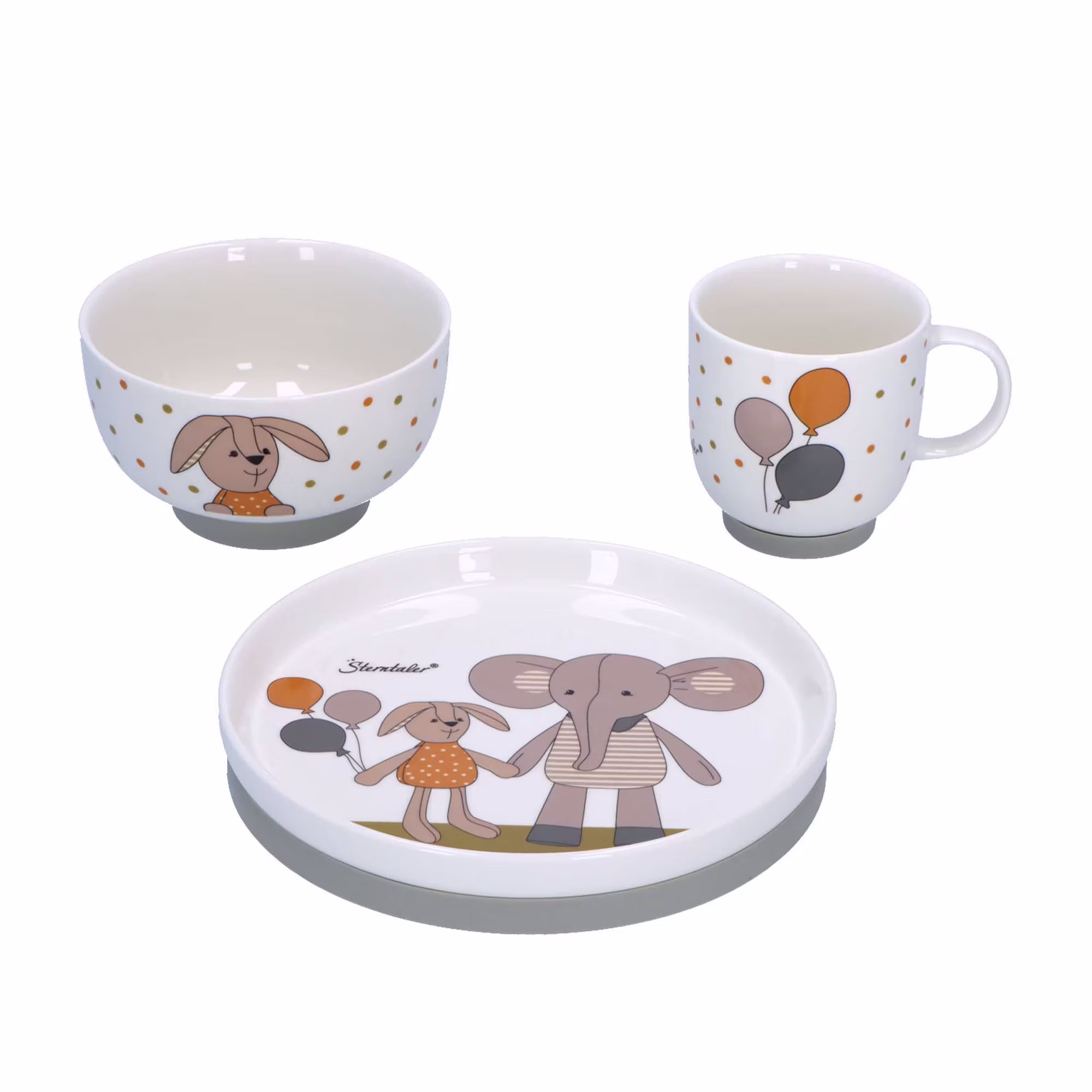 Porzellen-Geschirr-Set Elefant & Hase - Jamouz