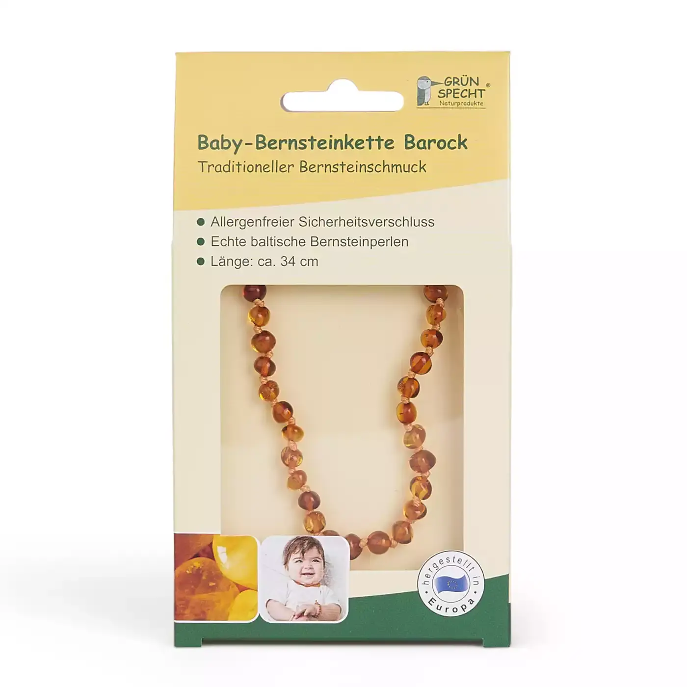 Bernsteinkette Barock congac - Jamouz