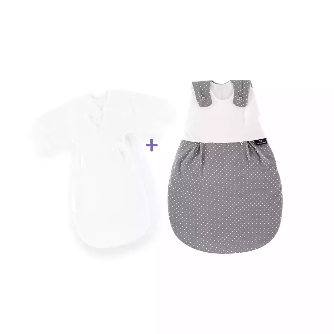 Schlafsack-Set LIEBMICH Pünktchen grau 56/62 - Jamouz