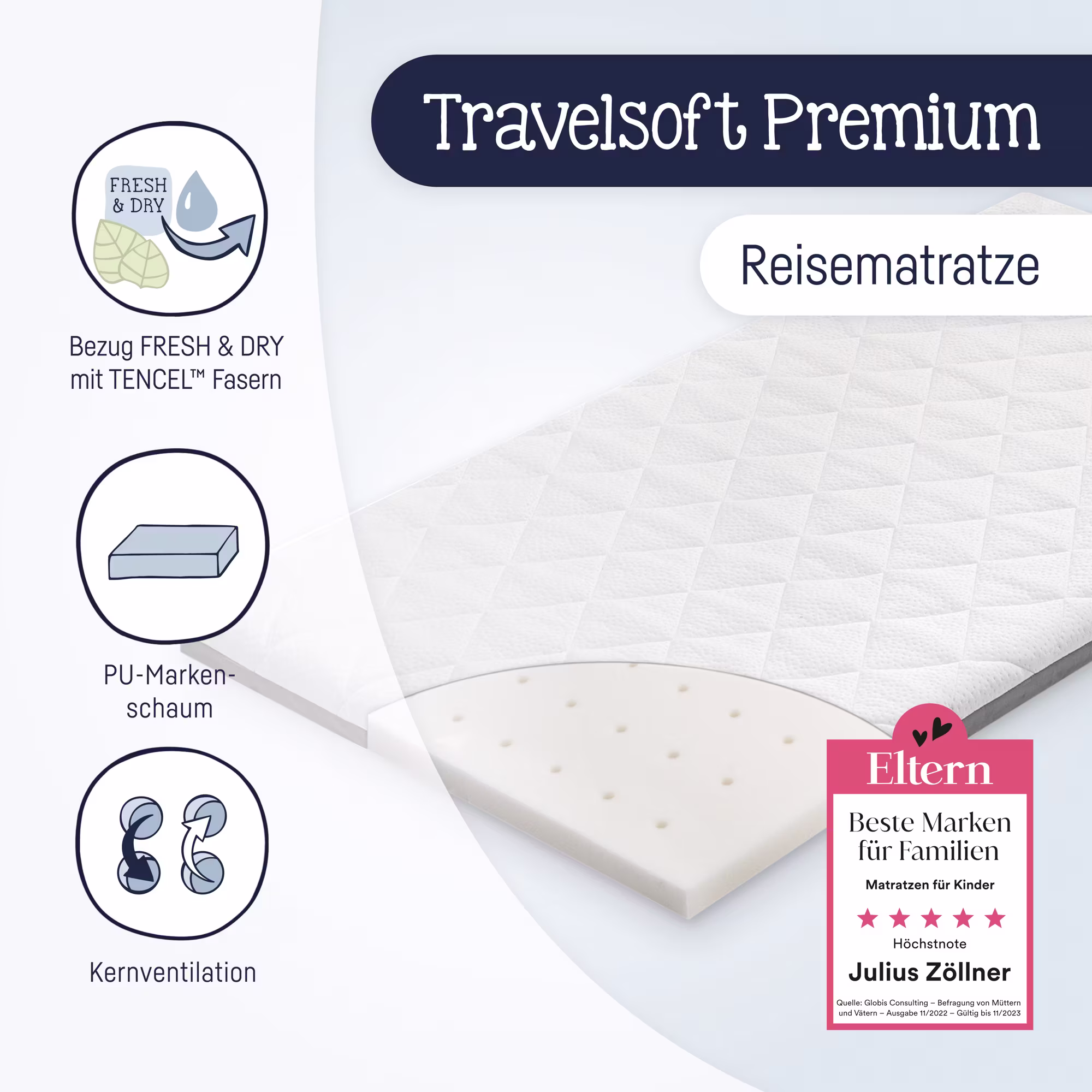 Reisebettmatratze Travelsoft Premium - Jamouz