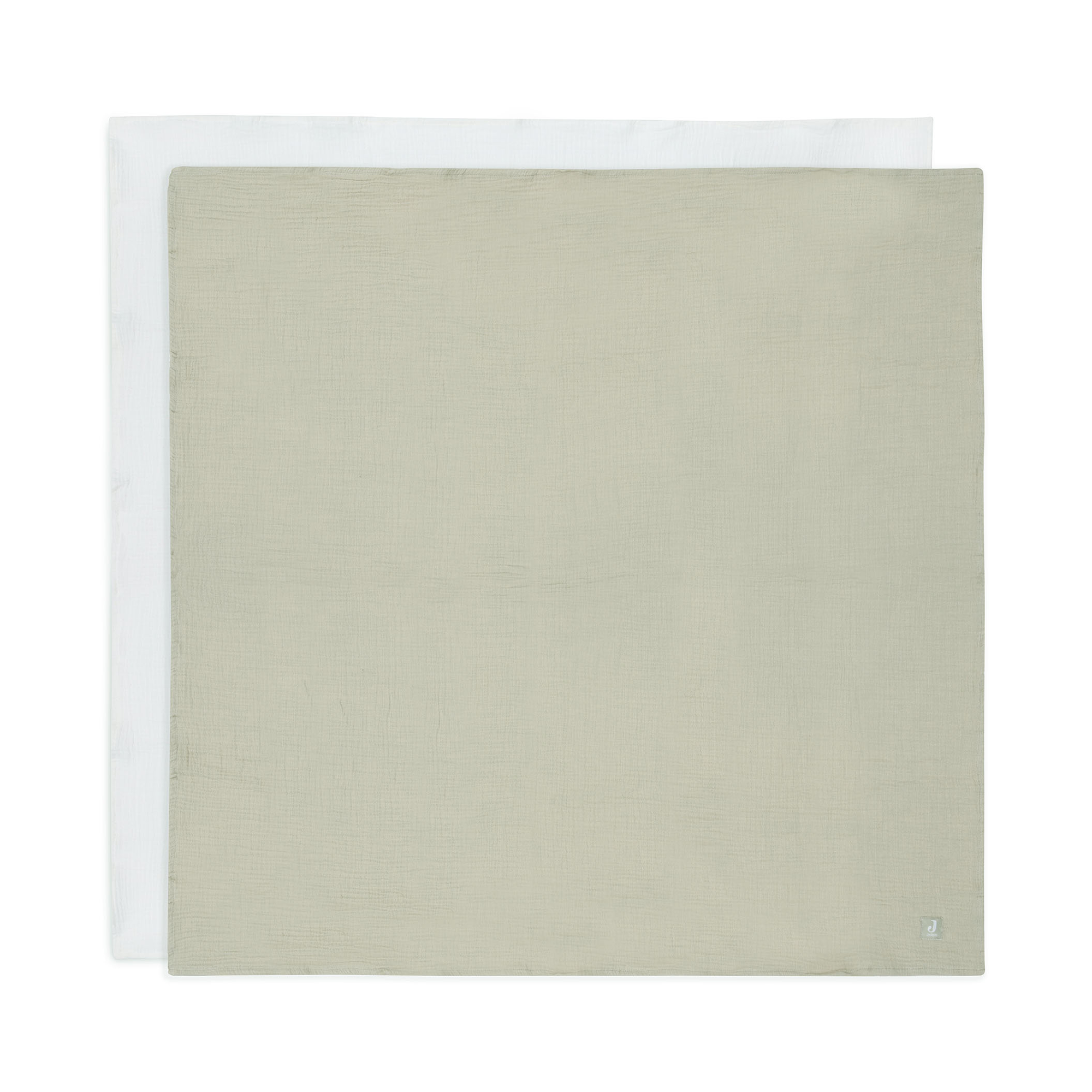Mulltücher Olive Green/Ivory 115 x 115 cm - Jamouz