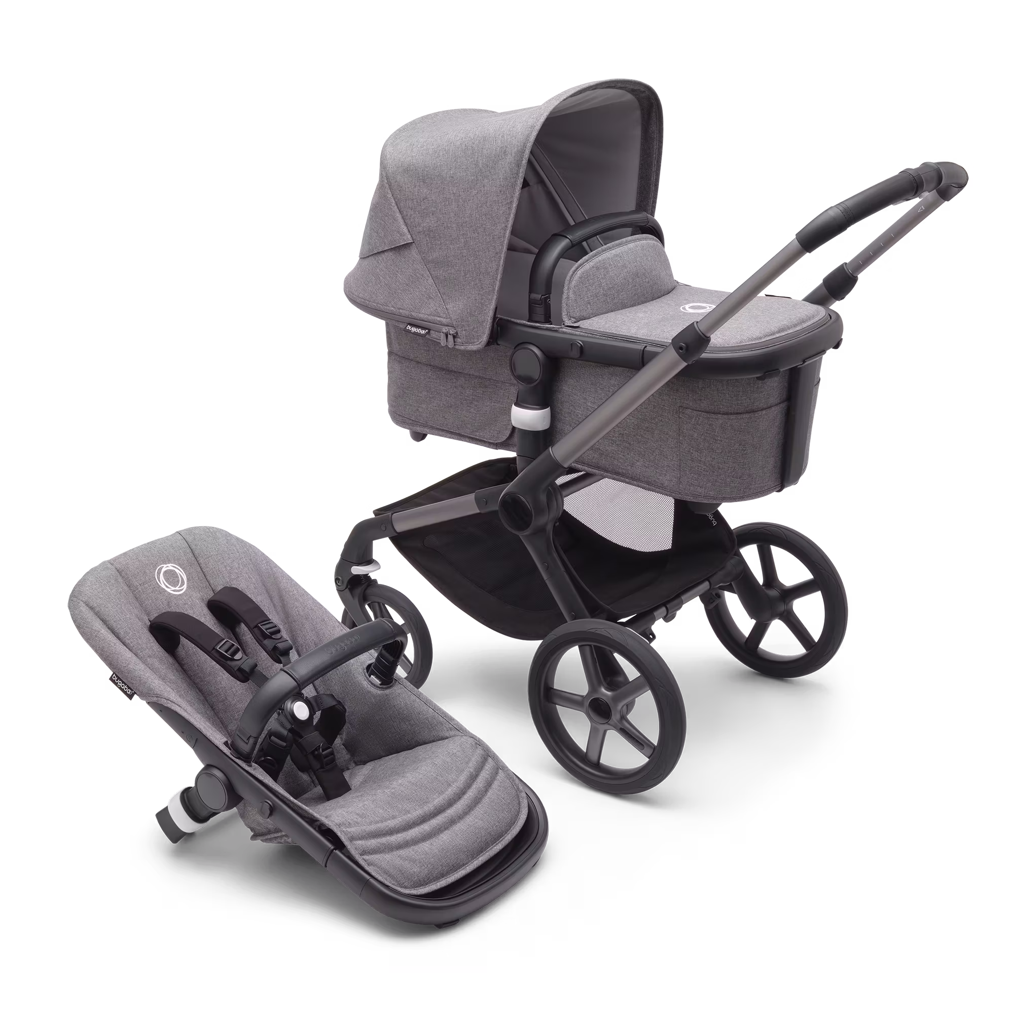 Fox 5 2-in-1 Komfort-Kinderwagen Schwarz/Forest Green - Jamouz