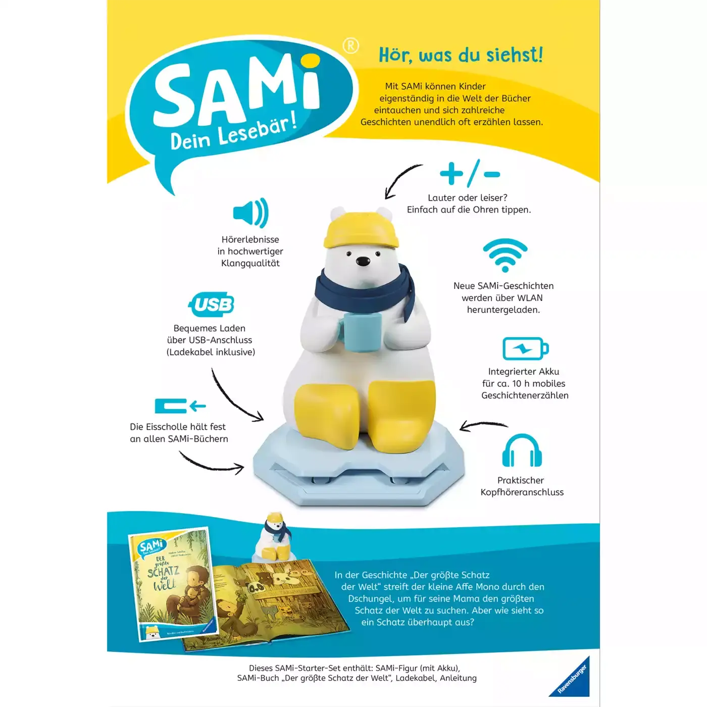 SAMi dein Lesebär Starter Set - Der größte Schatz der Welt - Jamouz