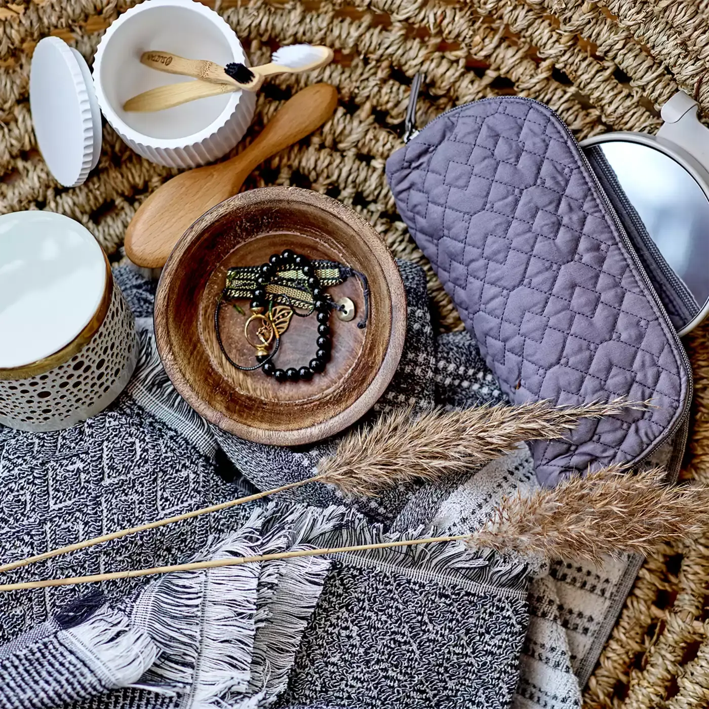 Kosmetiktasche Dunkelgrau - Jamouz