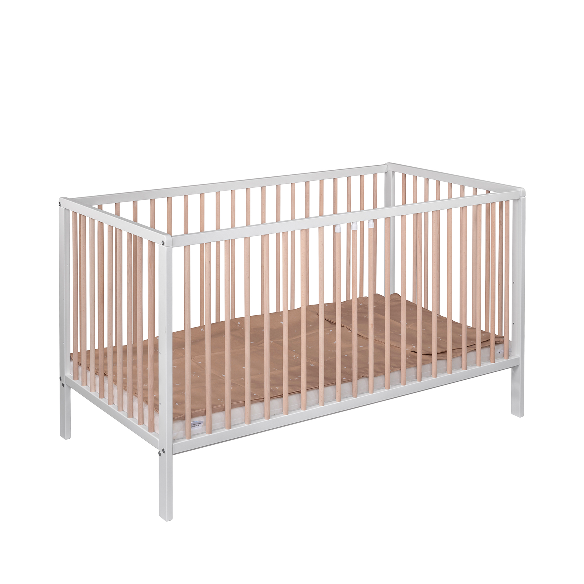 Komplettbett Julia Bicolor Weiß/Natur 70x140cm - Jamouz