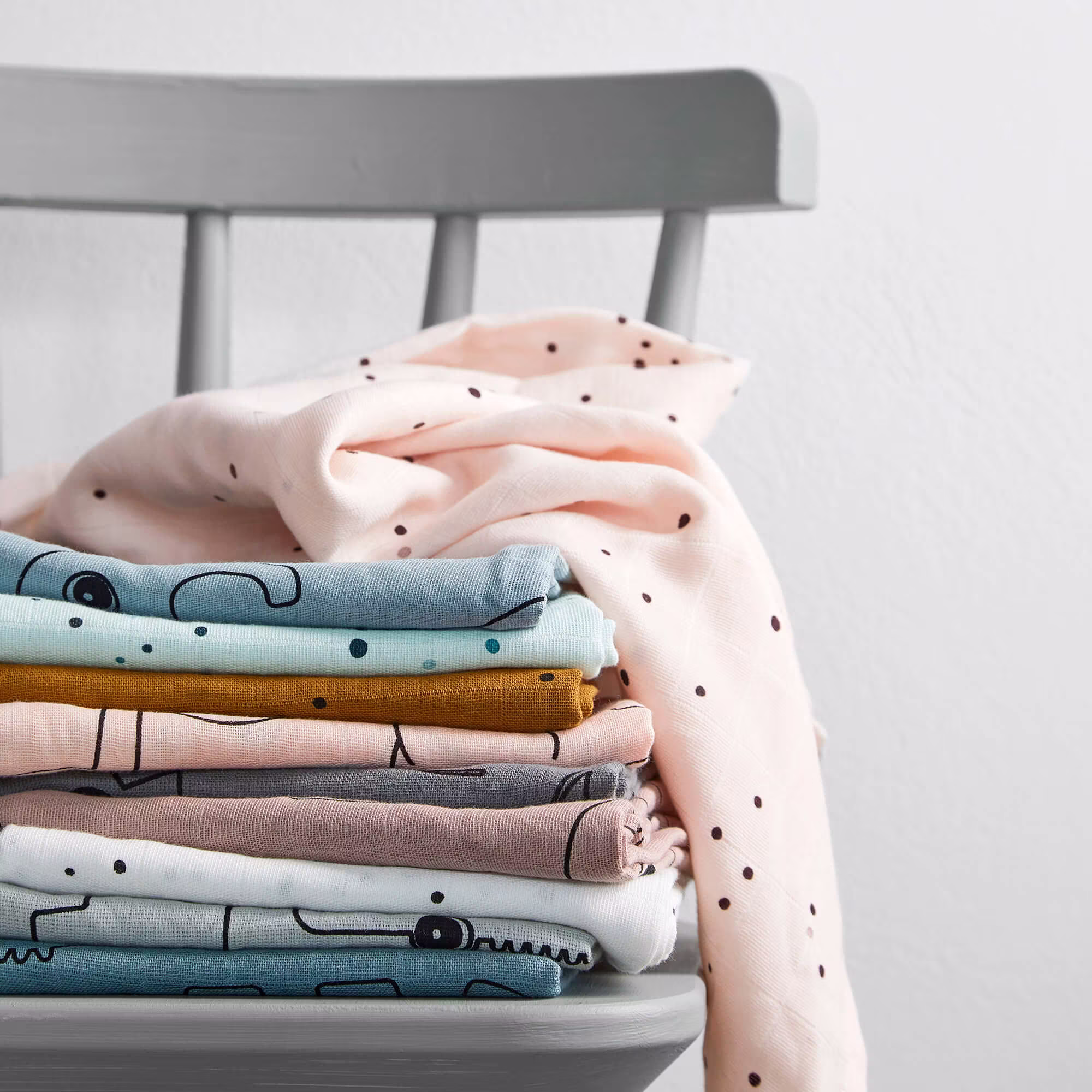 2er-Set Mulldecken Dreamy Dots Blue - Jamouz