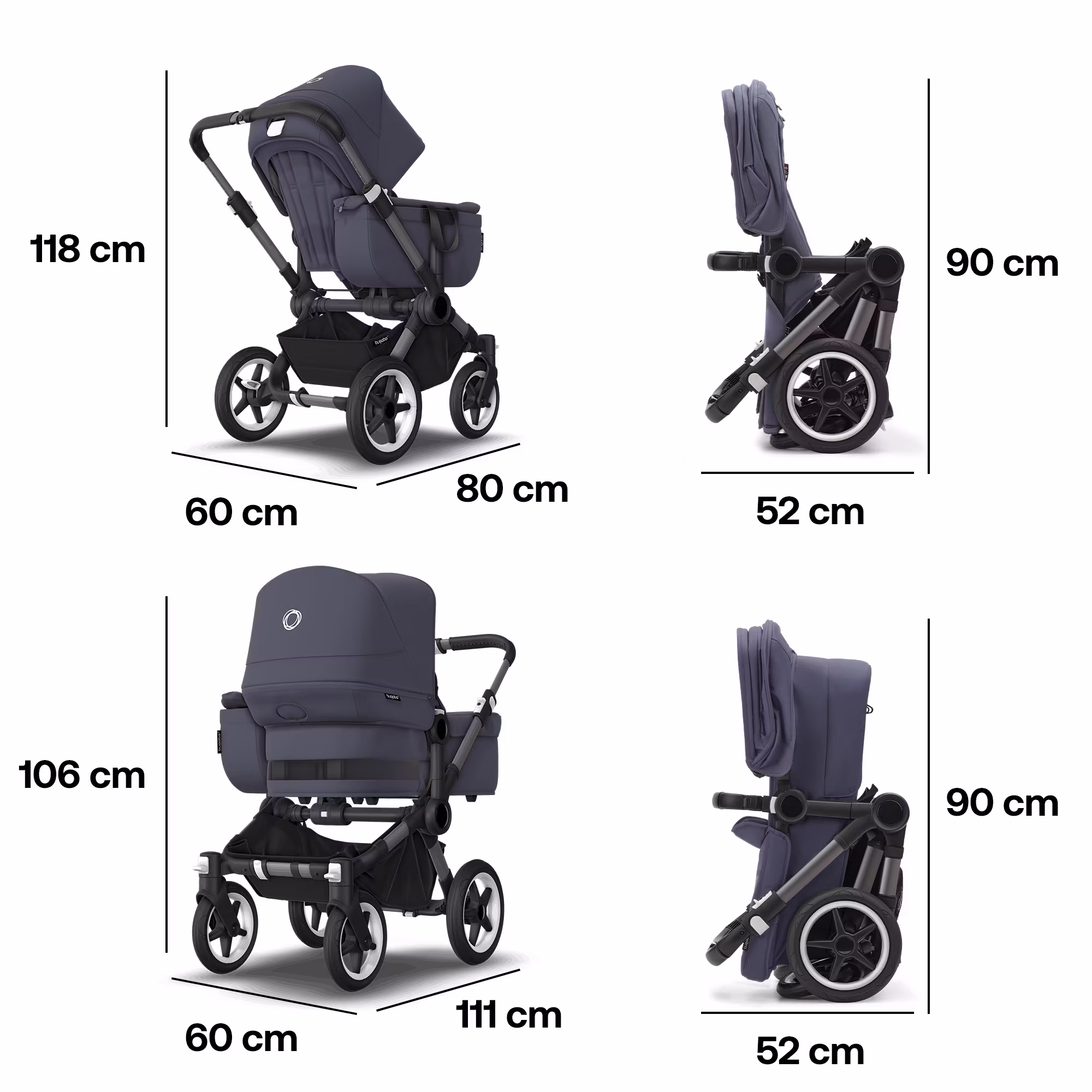 Donkey 5 Mono-Kinderwagen, erweiterbar, Forest Green - Jamouz