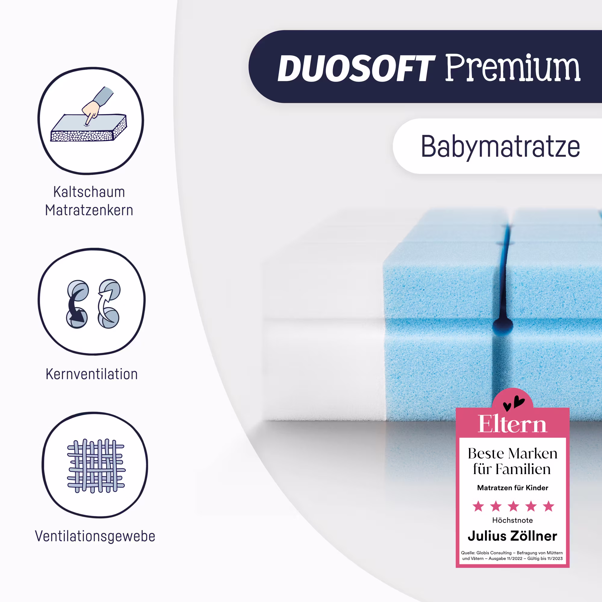 Matratze Duosoft Premium 70 x 140 cm - Jamouz