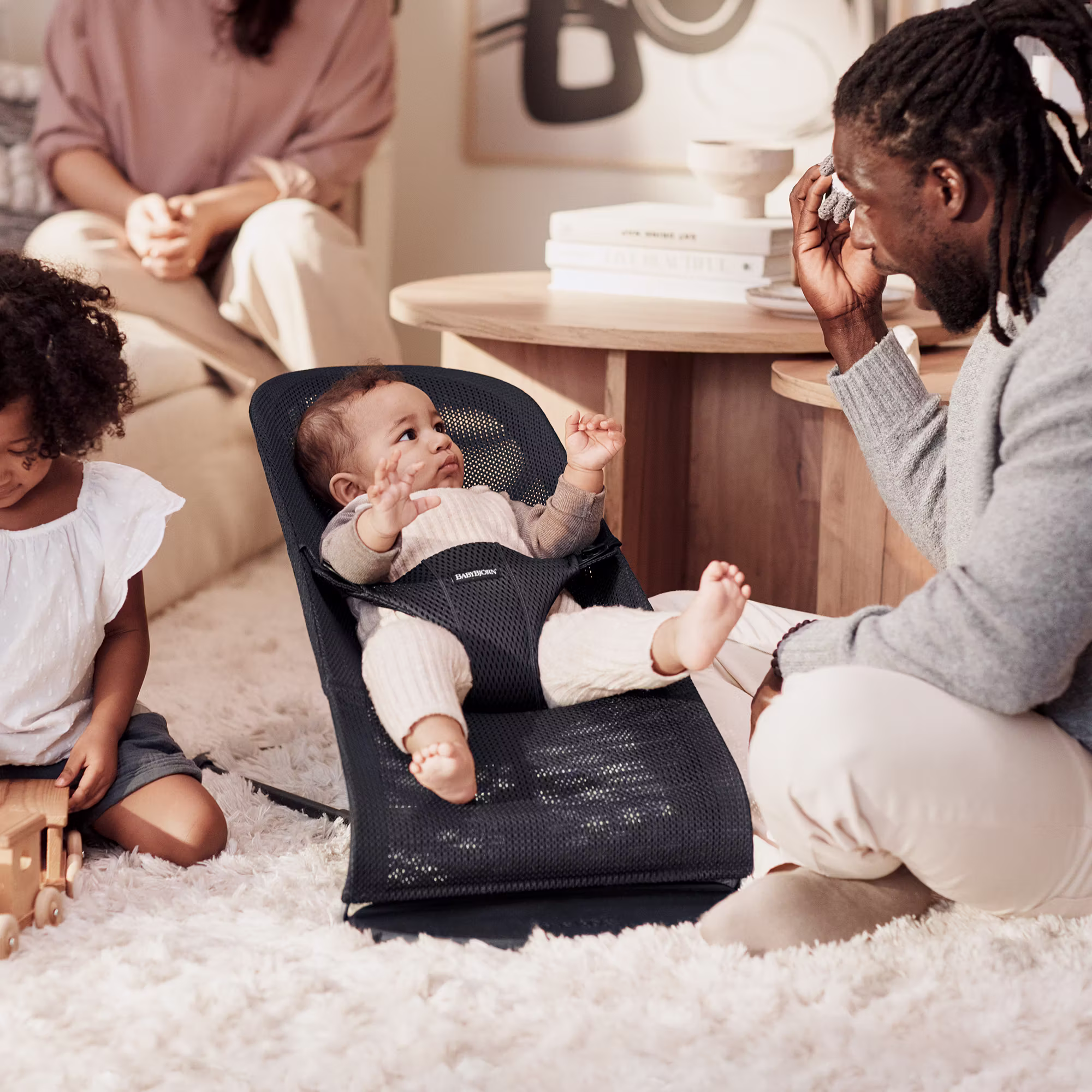 Babywippe Bliss Mesh Grey - Jamouz