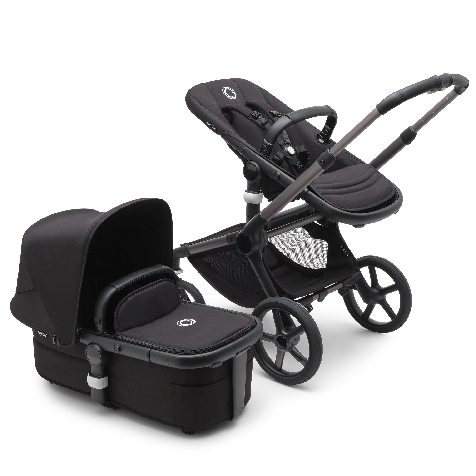 Fox 5 2-in-1 Komfort-Kinderwagen Schwarz/Forest Green - Jamouz