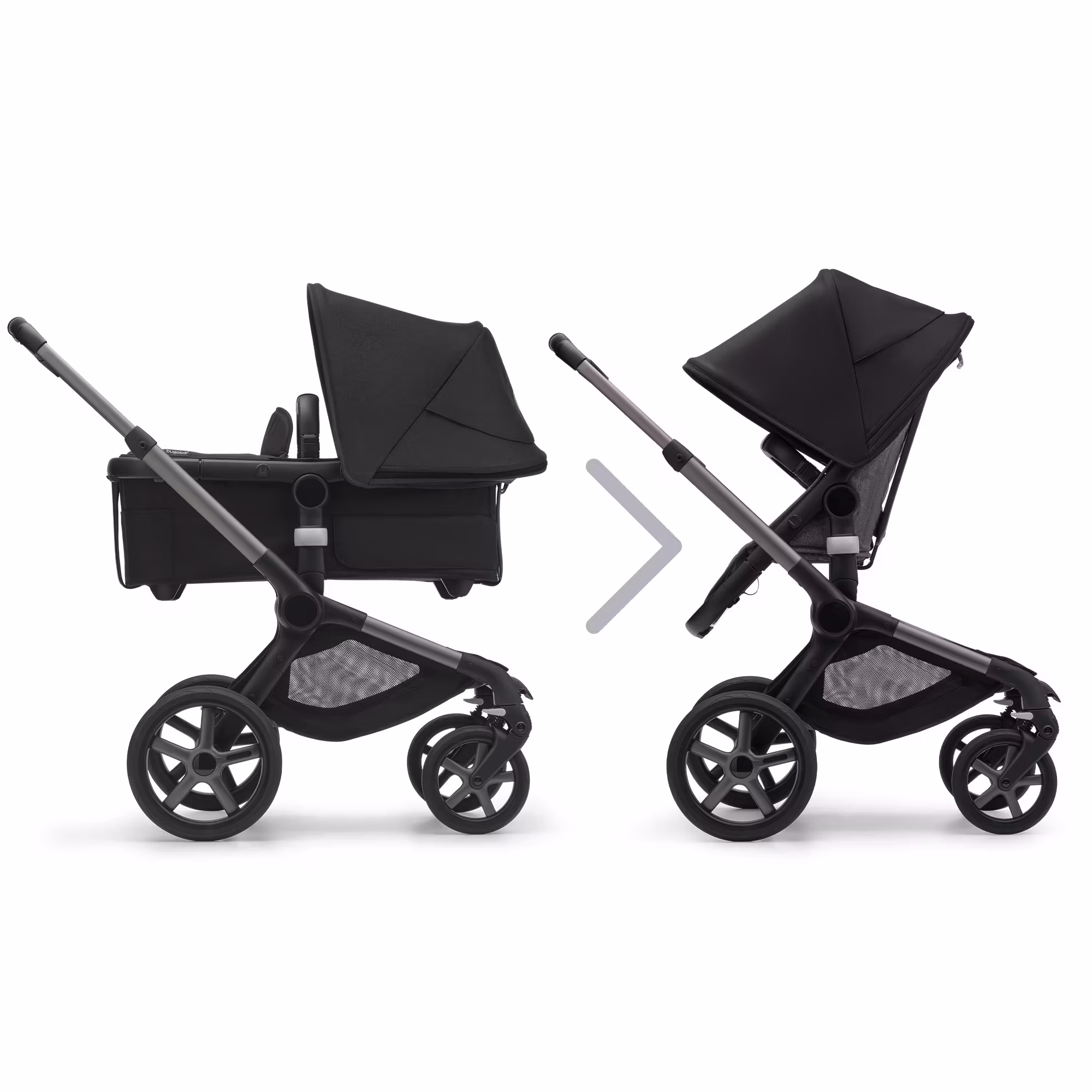 Fox 5 2-in-1 Komfort-Kinderwagen Schwarz/Forest Green - Jamouz