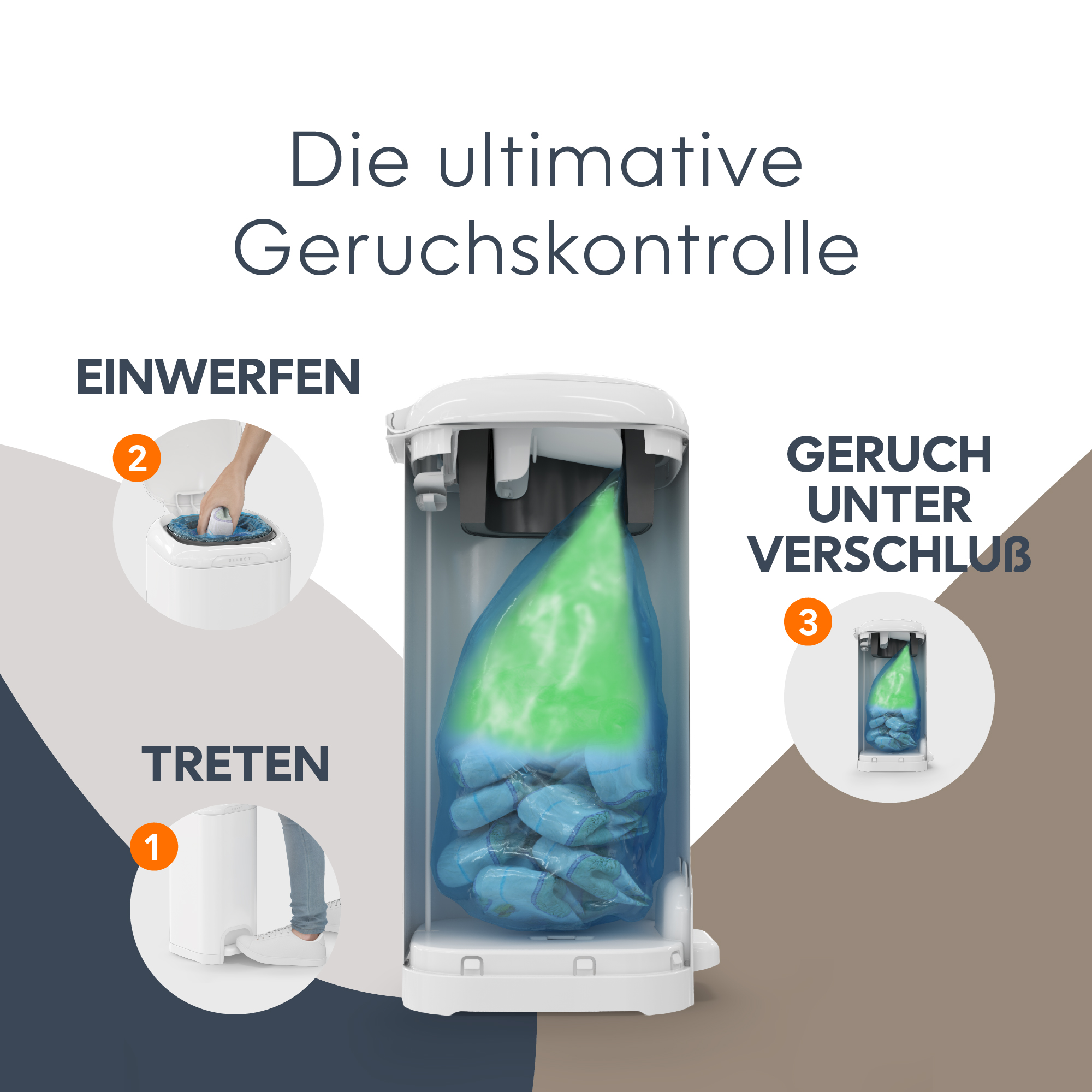 Diaper Genie Windeleimer Select Lilly White - Jamouz