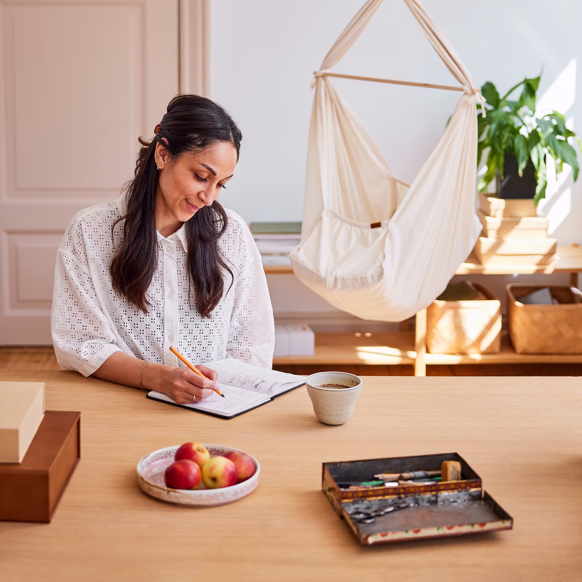 Set Federwiege Premium Natur mit Motor - Jamouz