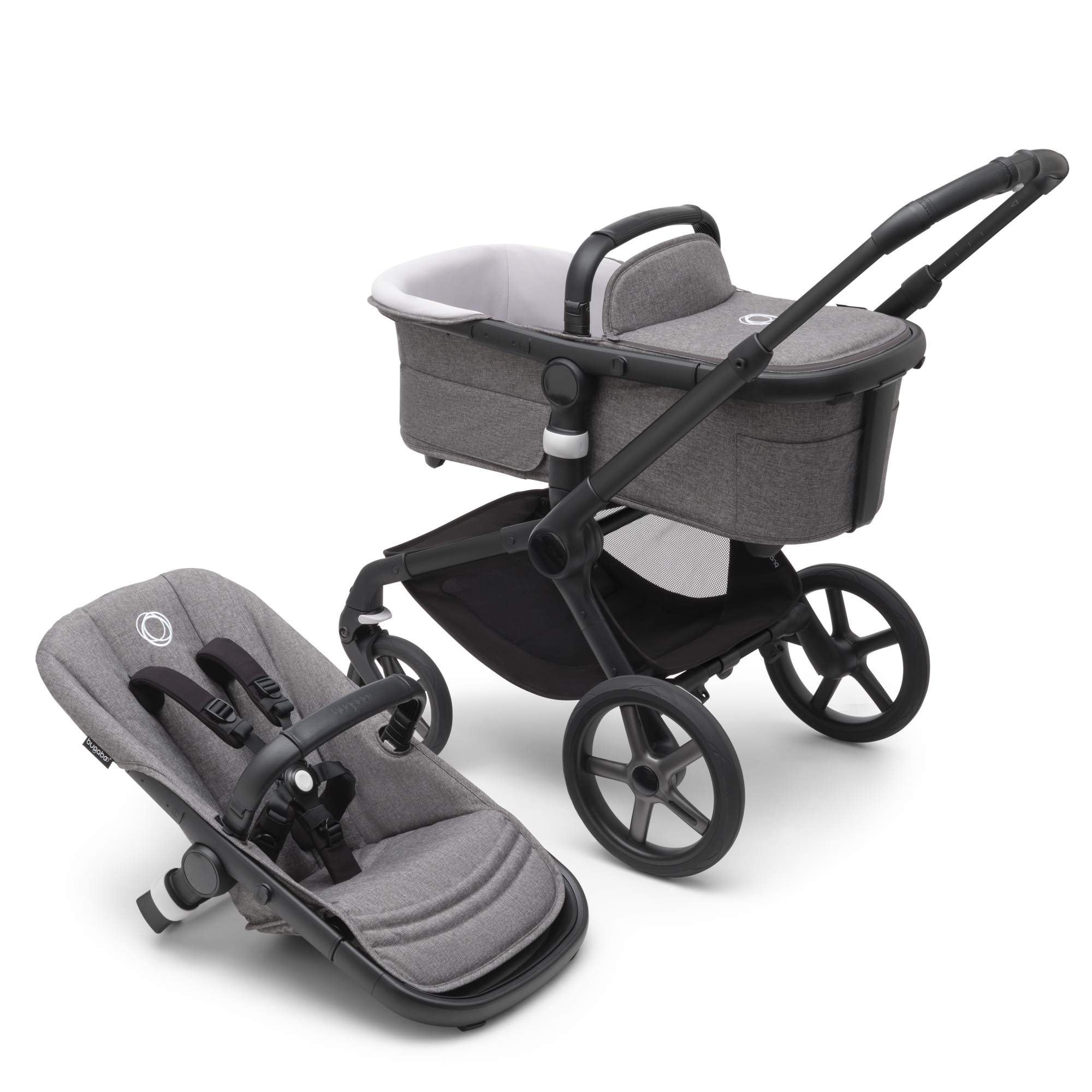 Fox 5 2-in-1 Komfort-Kinderwagen Schwarz/Forest Green - Jamouz