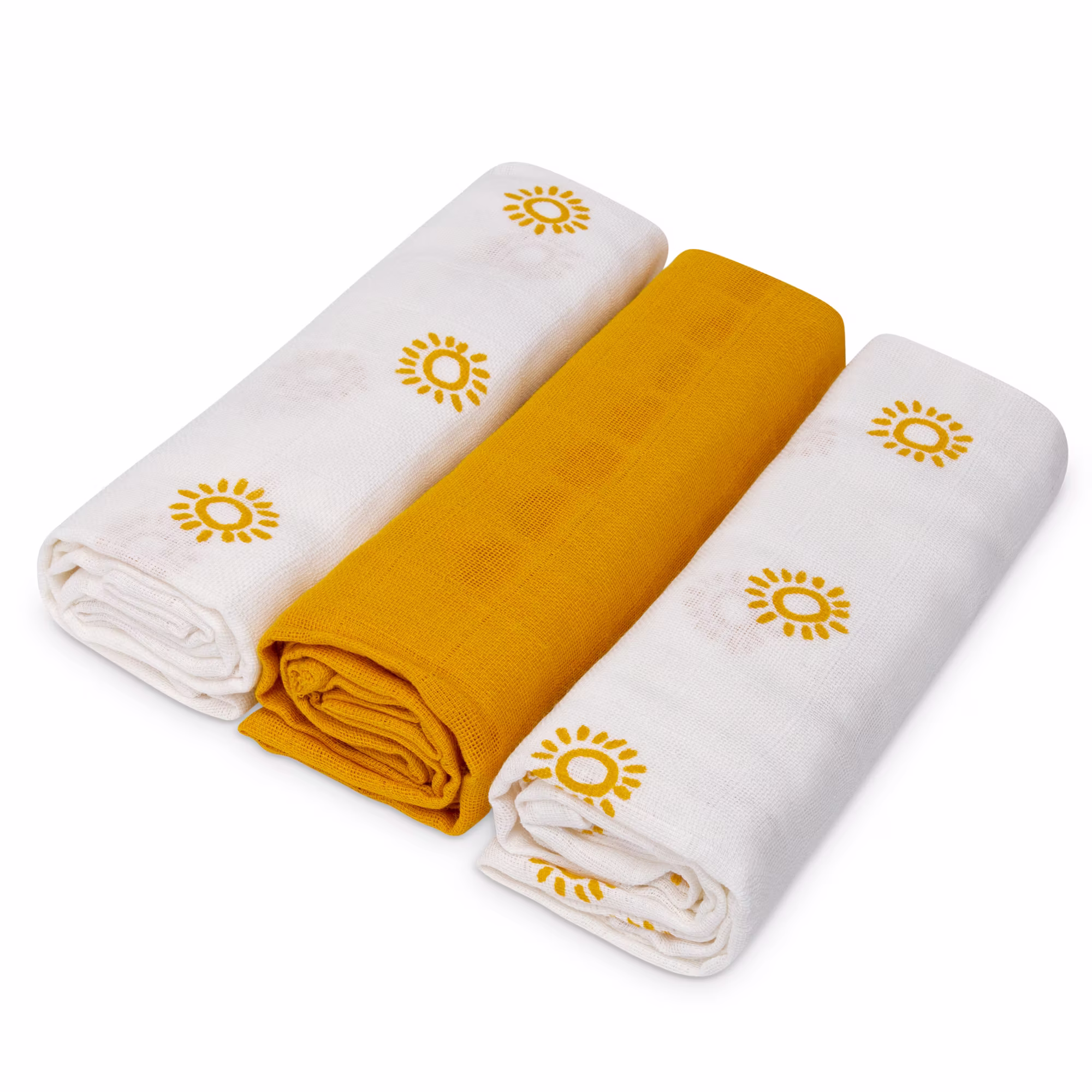 3er Set Mullwindeln Sonne 80 x 80 cm - Jamouz