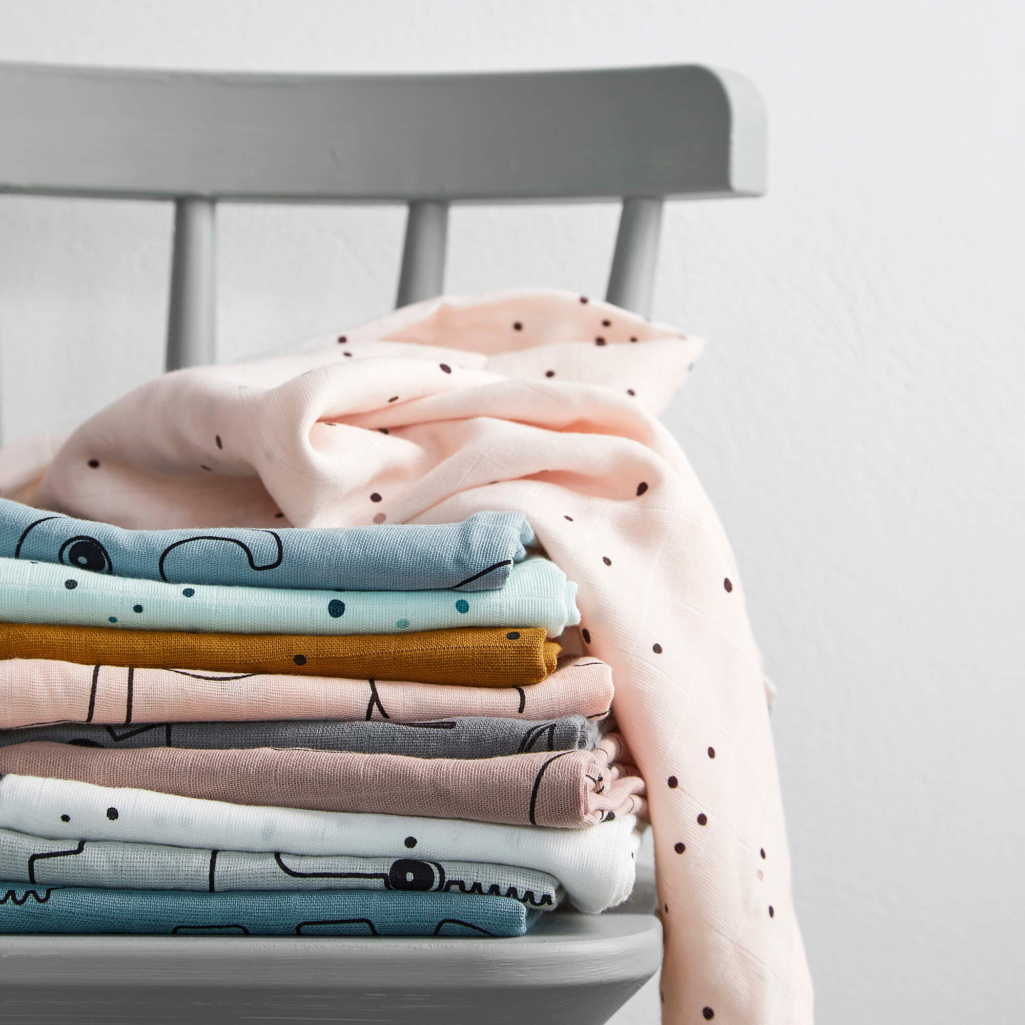 2er-Set Mulldecken Dreamy Dots Powder - Jamouz
