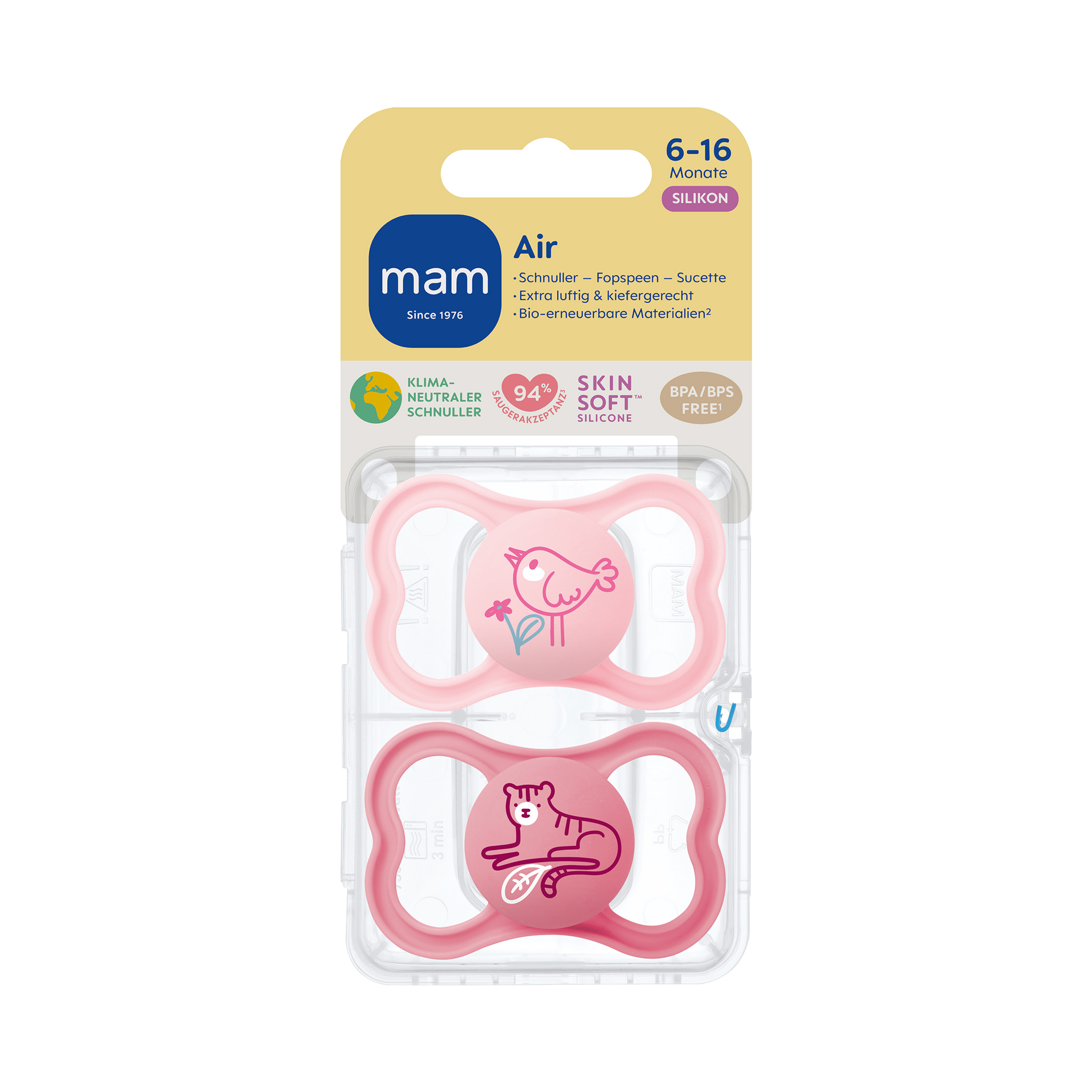 Beruhigungssauger Air Silikon 6 - 16 Monate - Jamouz