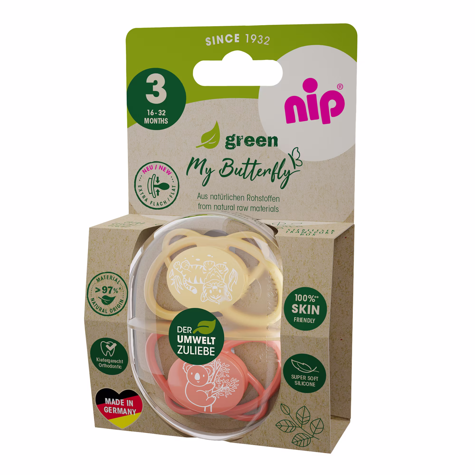 Beruhigungssauger My Butterfly Green 16 - 32 Monate - Jamouz