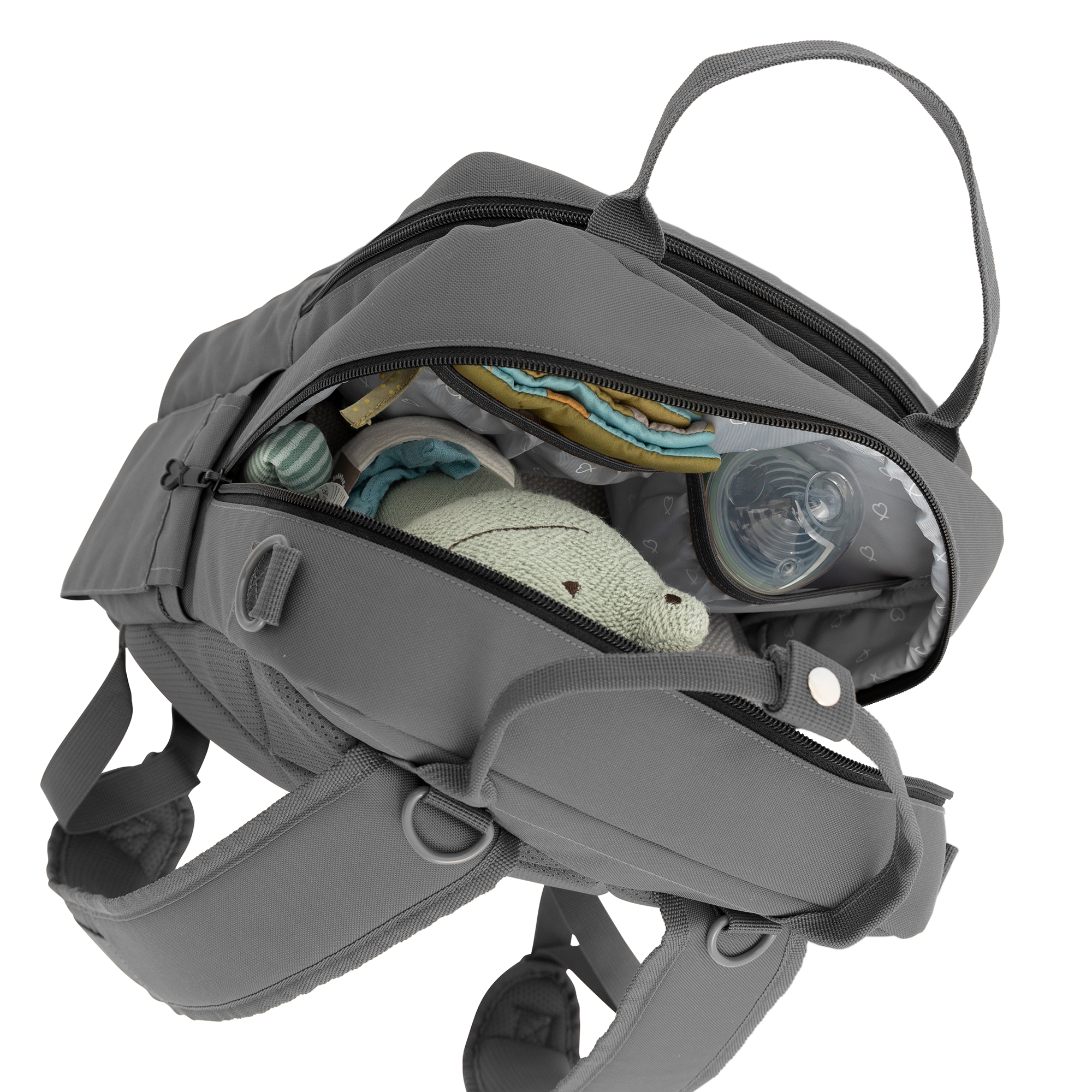 Set ELSA & EMIL Kinderwagen Elefantengrau mit Henkel-Rucksack - Jamouz