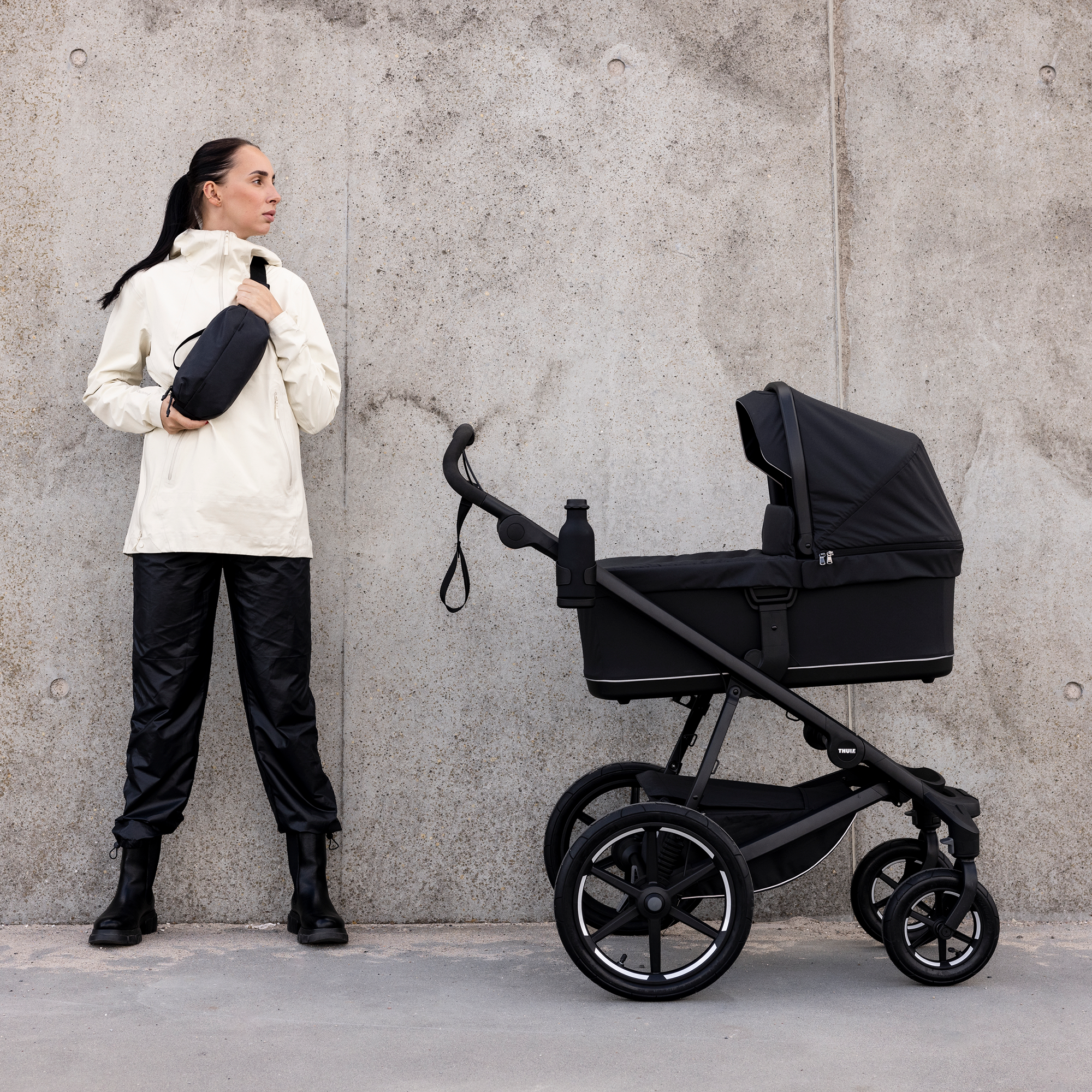Set Urban Glide 4-wheel Soft Beige mit Wanne - Jamouz