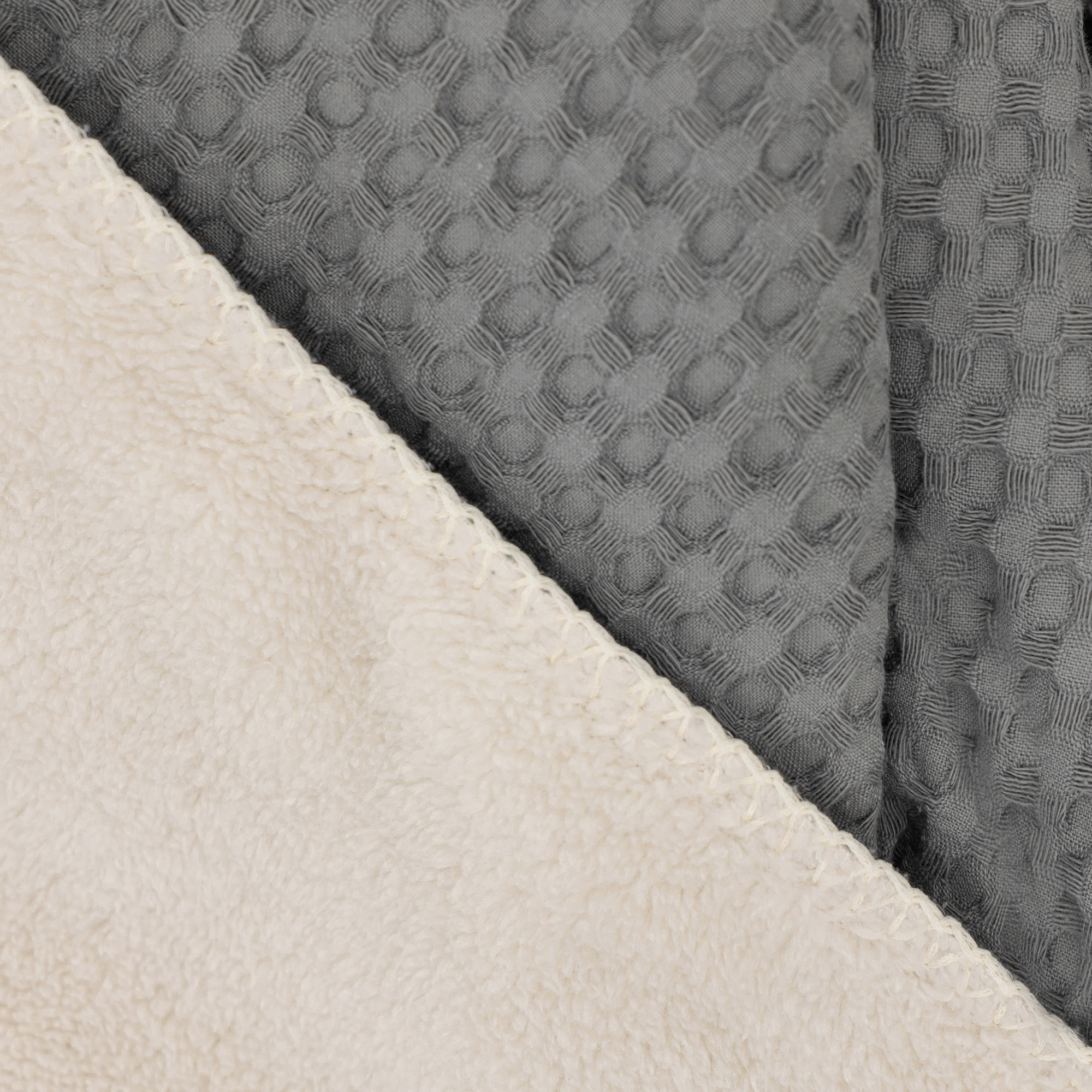 Babydecke Plüsch Oslo Steel Grey/ Pebble - Jamouz