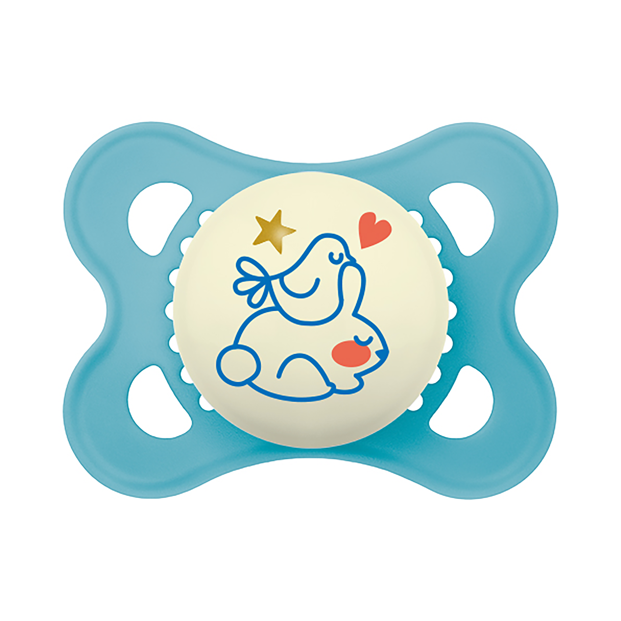 Beruhigungssauger Original Night Silikon 0-6 Monate 2 Stück Hase/Mond - Jamouz