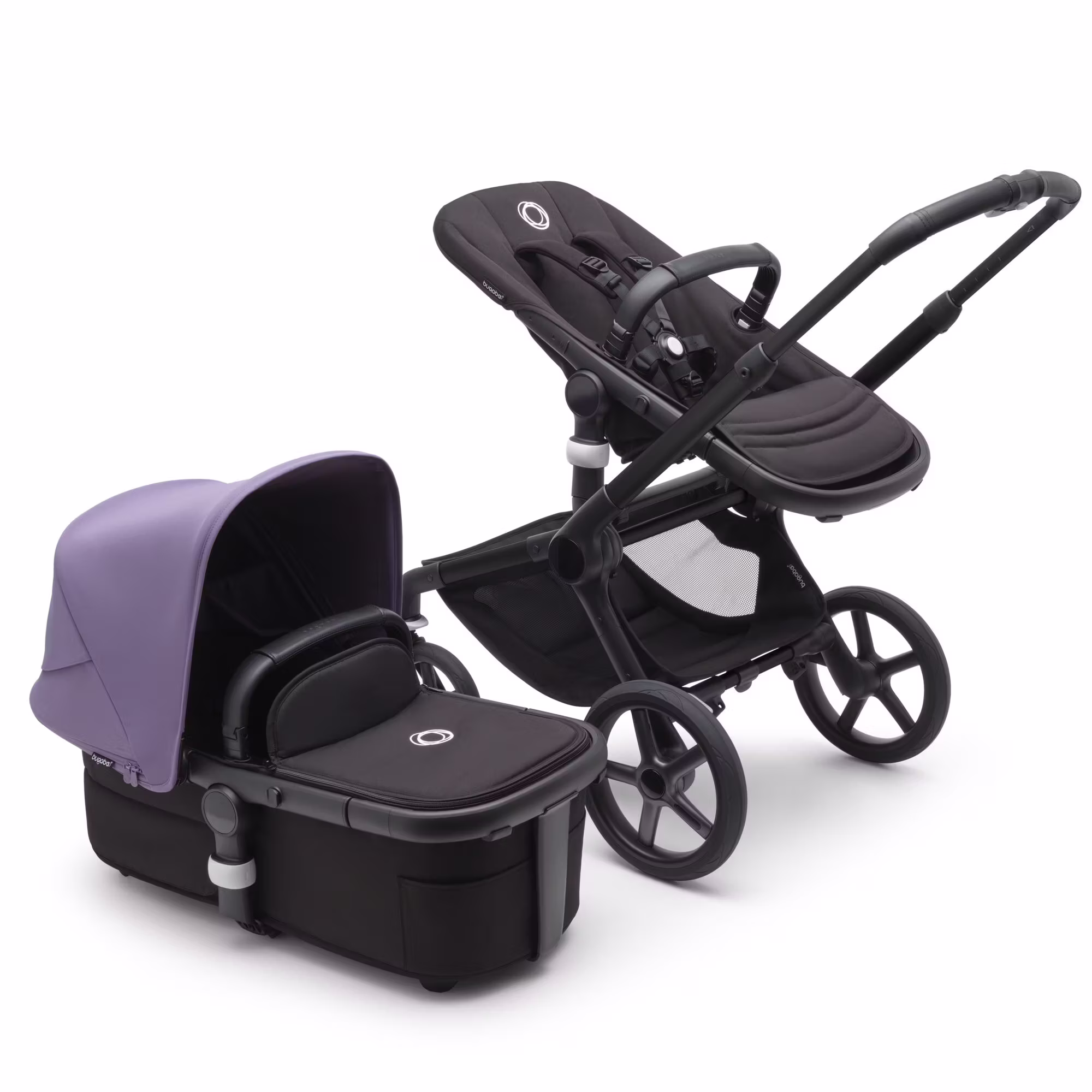 Set Fox 5 Basis Black / Midnight Black mit Sonnendach Astro Purple - Jamouz