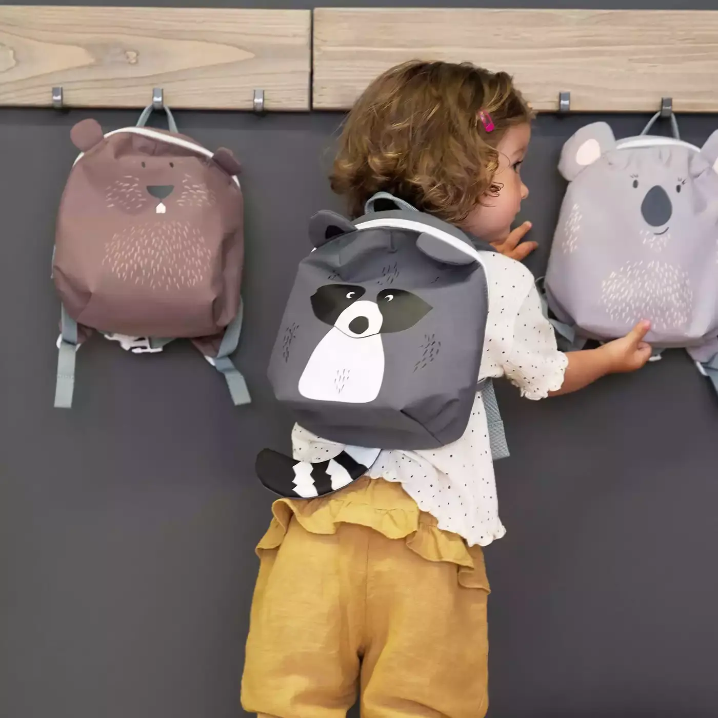 Tiny Backpack About Friends Racoon Grey - Jamouz