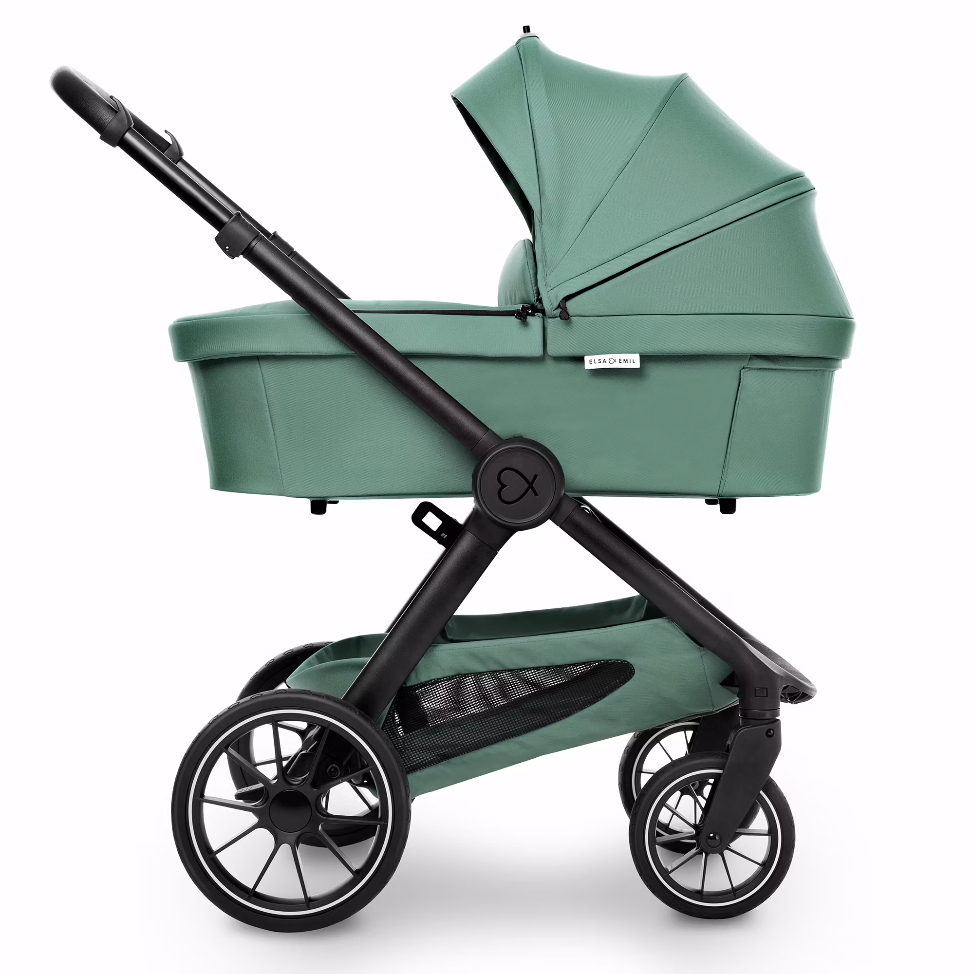 Set ELSA & EMIL Kinderwagen Krokodilgrün mit Organizer - Jamouz