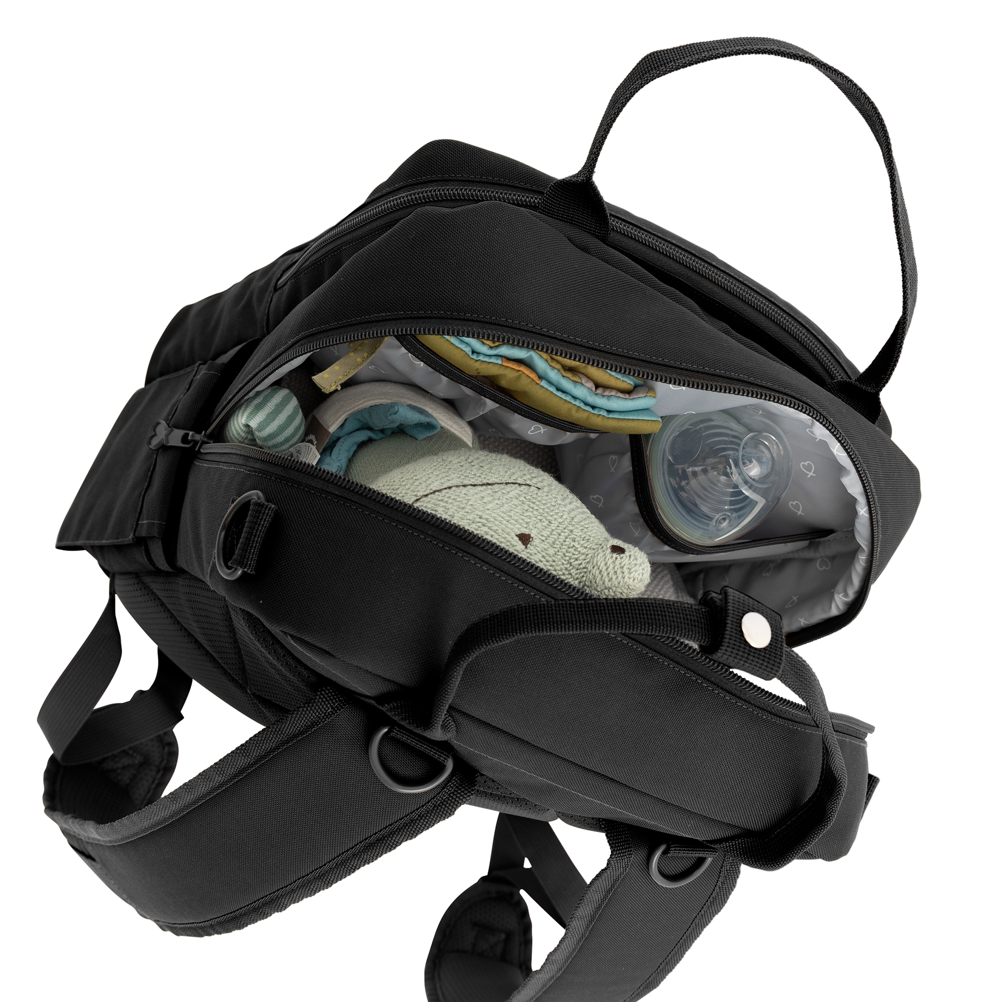 Set ELSA & EMIL Kinderwagen Elefantengrau mit Henkel-Rucksack - Jamouz