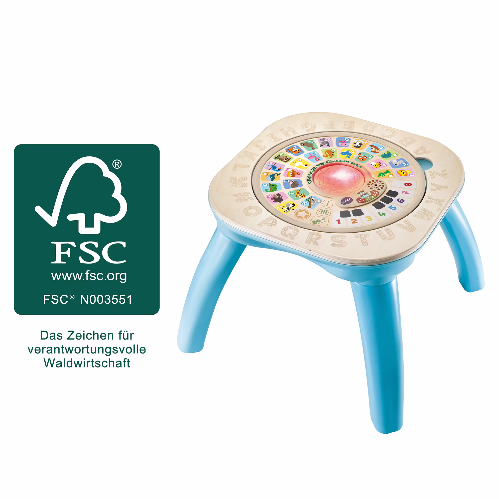 2-in-1 Interaktiver Spieltisch mit Holzplatte - Jamouz