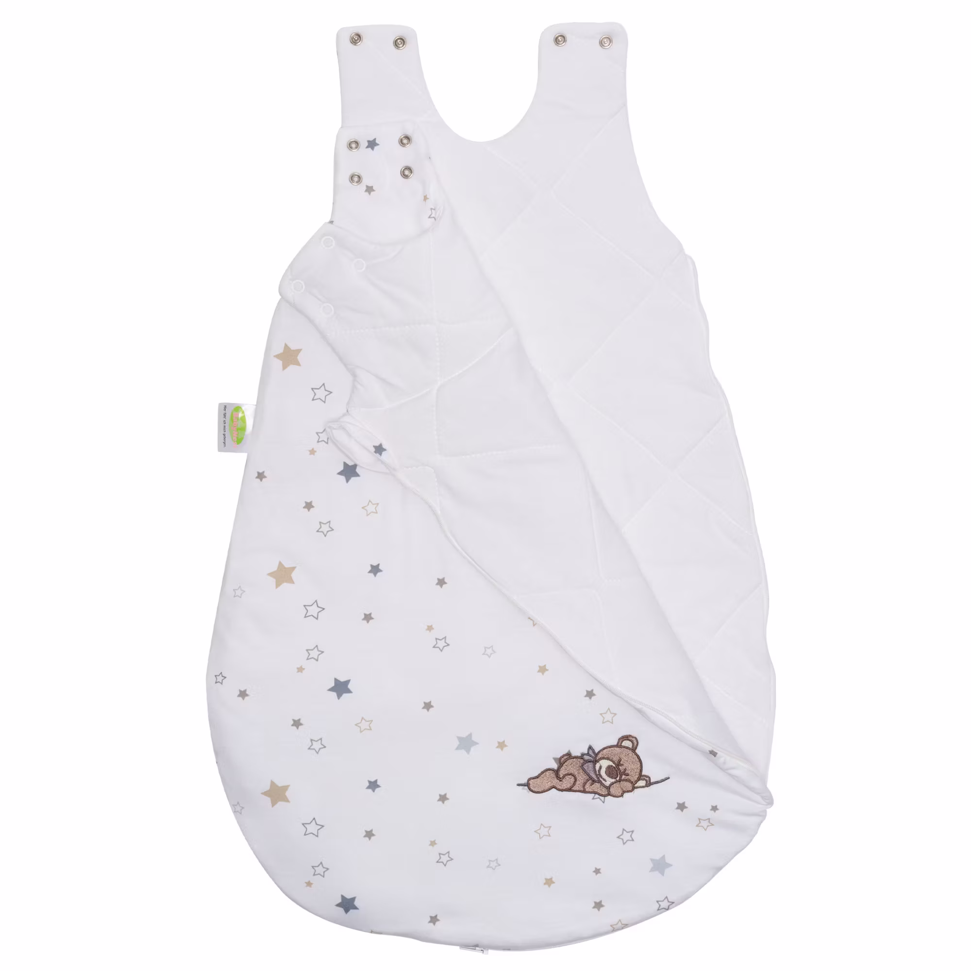 Erstlingsschlafsack Sterne Silver & Coffee 60cm - Jamouz